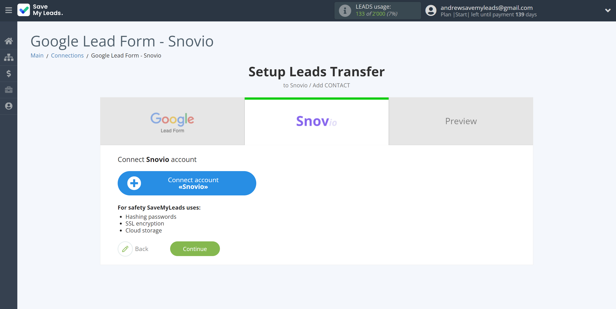 How to Connect Google Lead Form with Snovio Add Contacts | Data Destination account connection