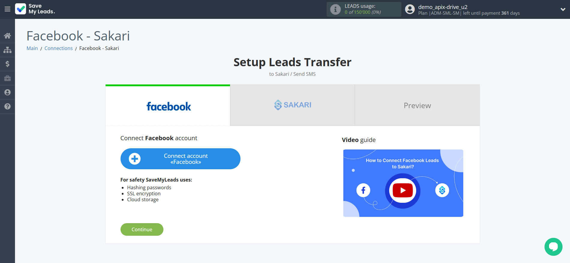 How to Connect Facebook with Sakari | Data Source account connection