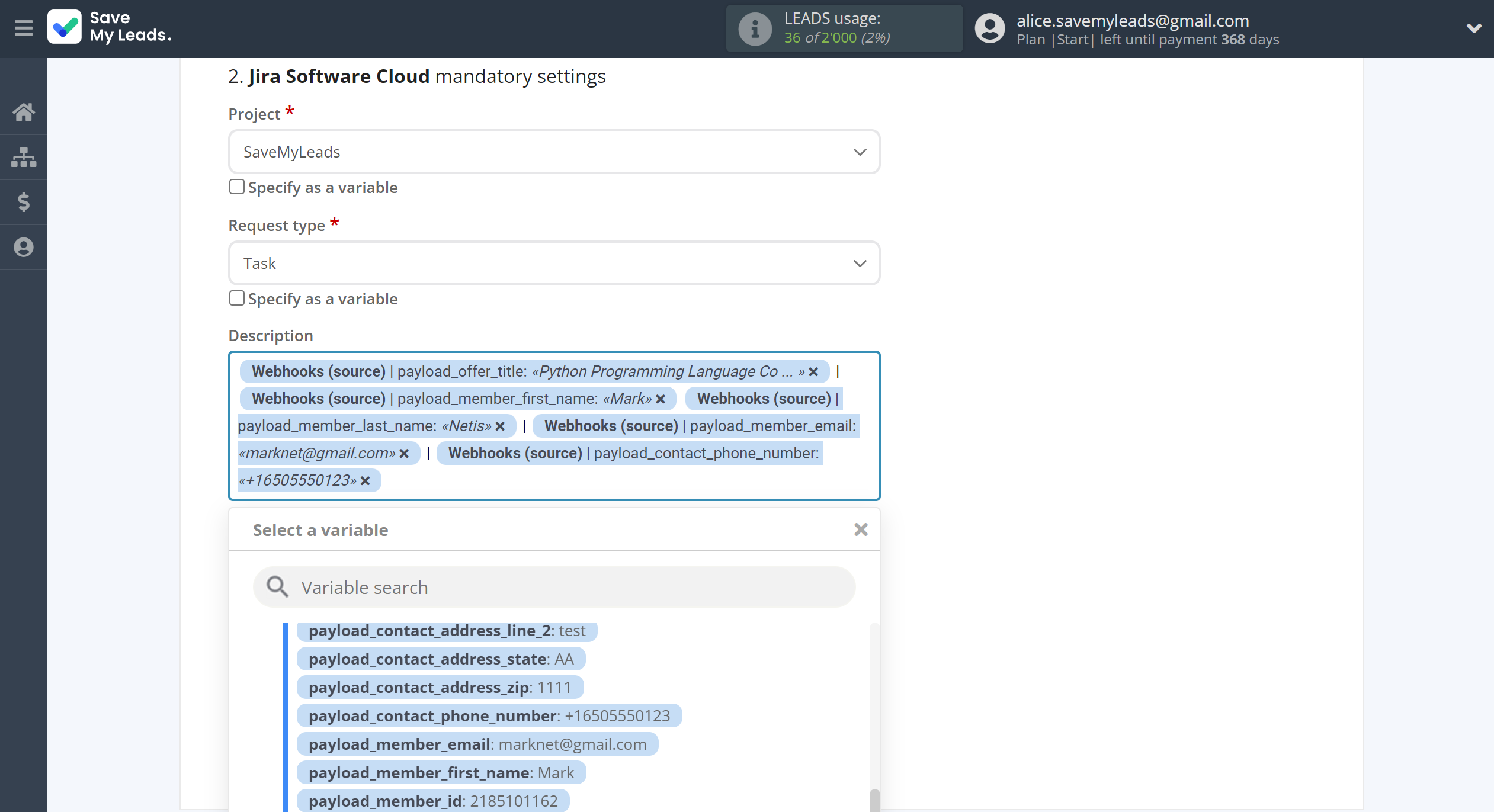 How to Connect Webhooks with Jira Software Cloud | Assigning fields