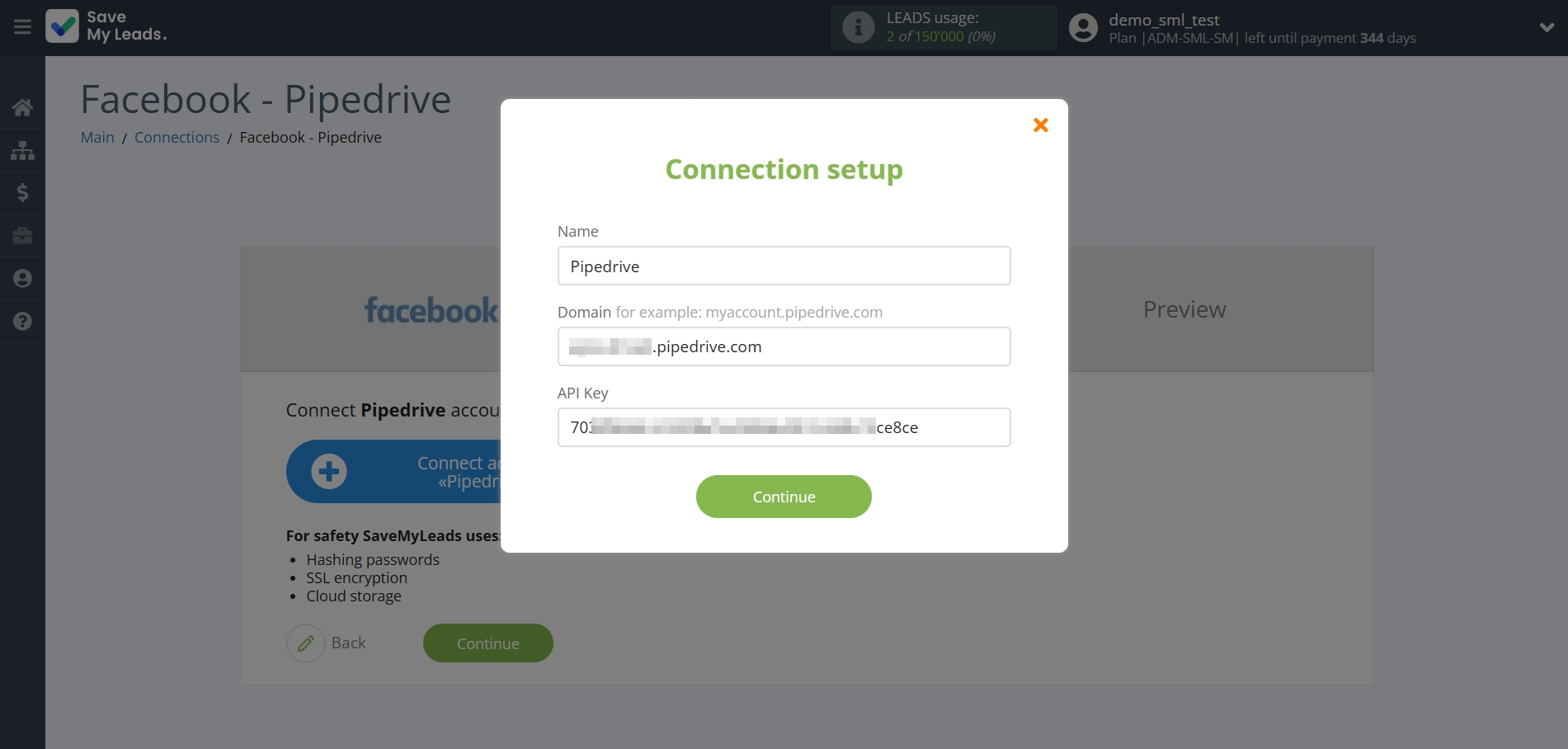 How to Connect Facebook with Pipedrive Create Task | Data Destination account connection How to Connect Facebook with Pipedrive Create Task | Data Destination account connection