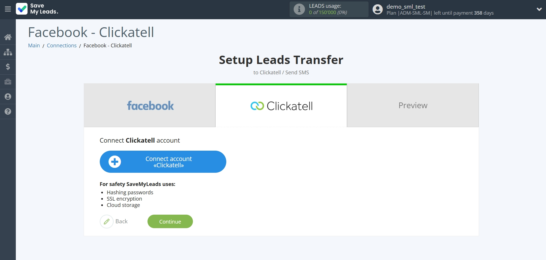 How to Connect Facebook with Clickatell | Data Destination account connection