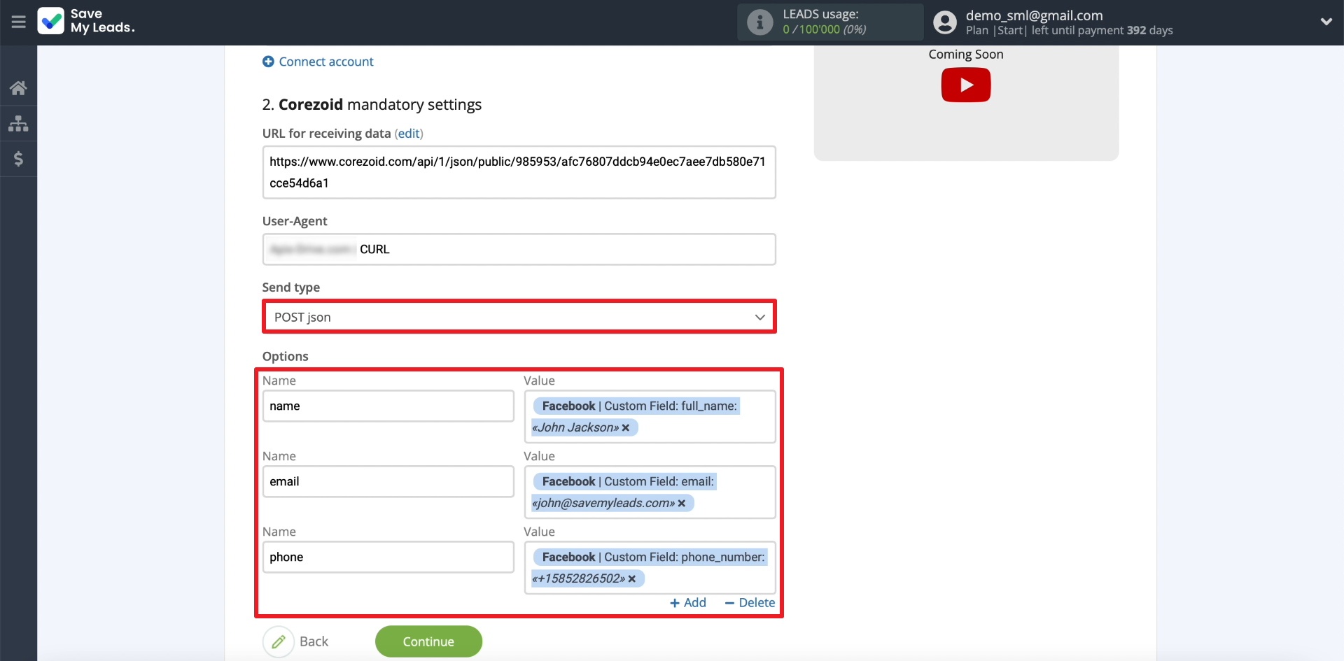 How to set up uploading new leads from a Facebook ad account in Corezoid | Configuring data reception in Corezoid (2) How to set up uploading new leads from a Facebook ad account in Corezoid | Configuring data reception in Corezoid (2)