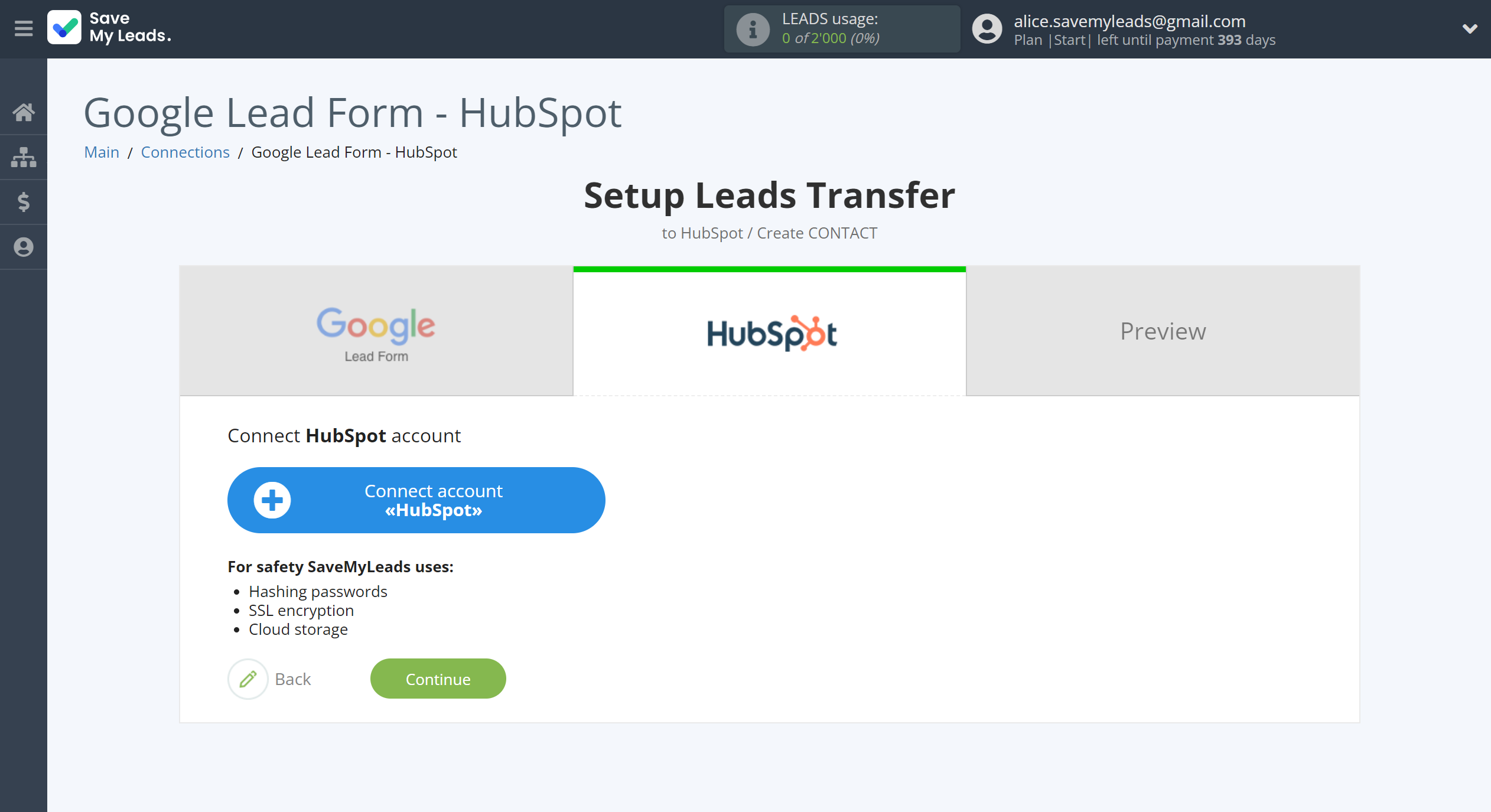 How to Connect Google Lead Form with HubSpot Create Contacts | Data Destination account connection