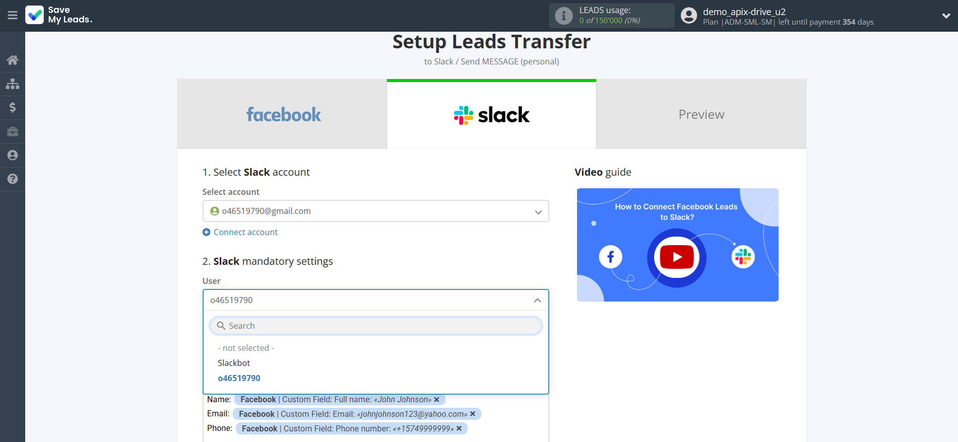How to Connect Facebook with Slack Personal Notification | Assigning fields How to Connect Facebook with Slack Personal Notification | Assigning fields