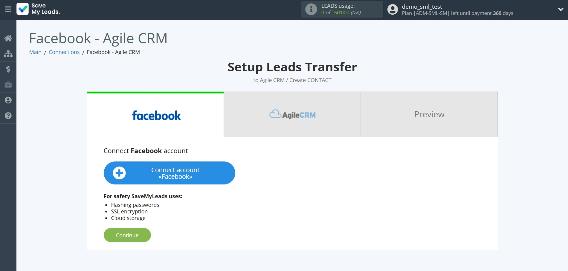 How to Connect Facebook with AgileCRM Create Contacts | Data Source account connection