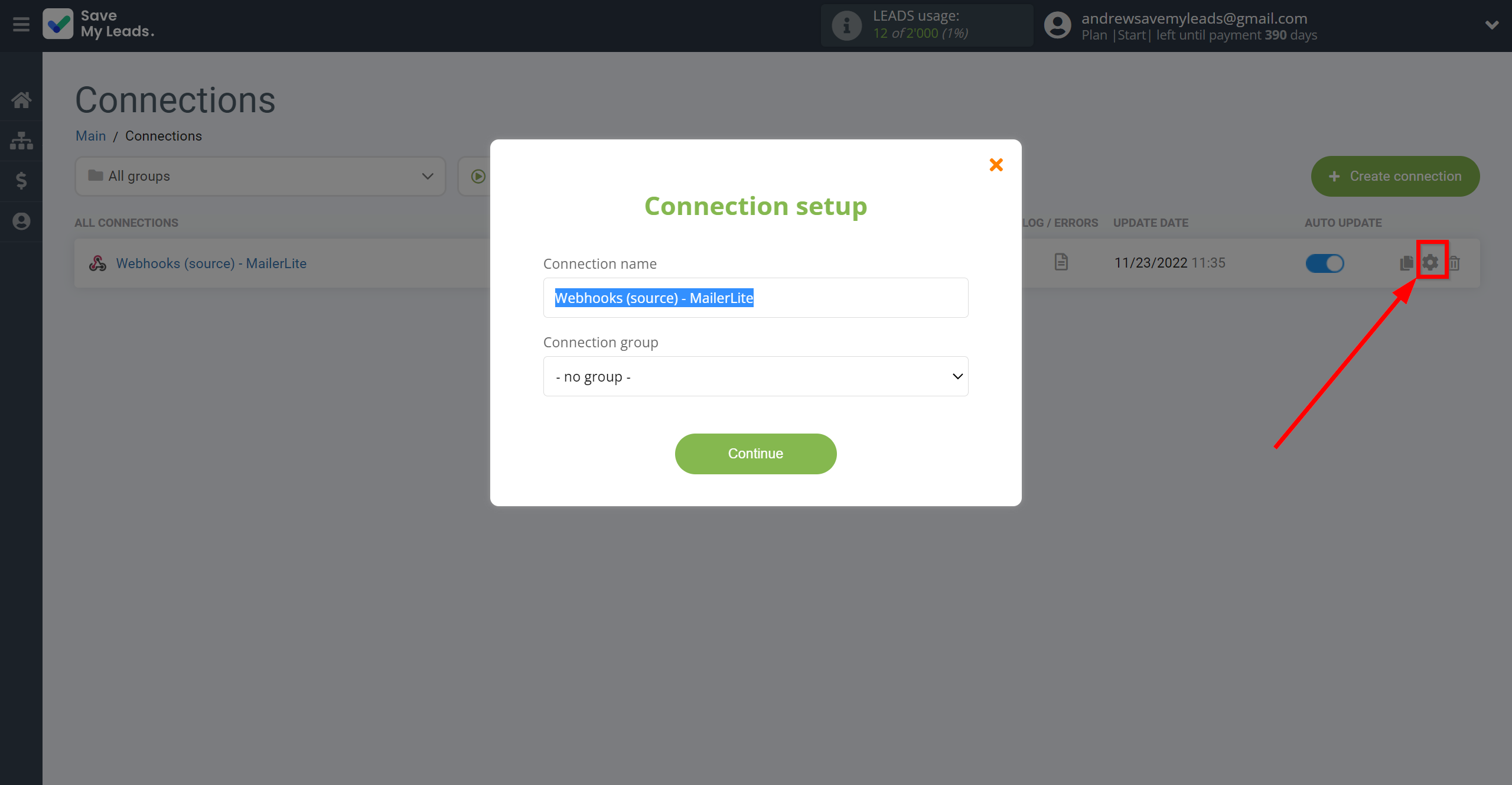 How to Connect Webhooks with MailerLite | Name and group connection