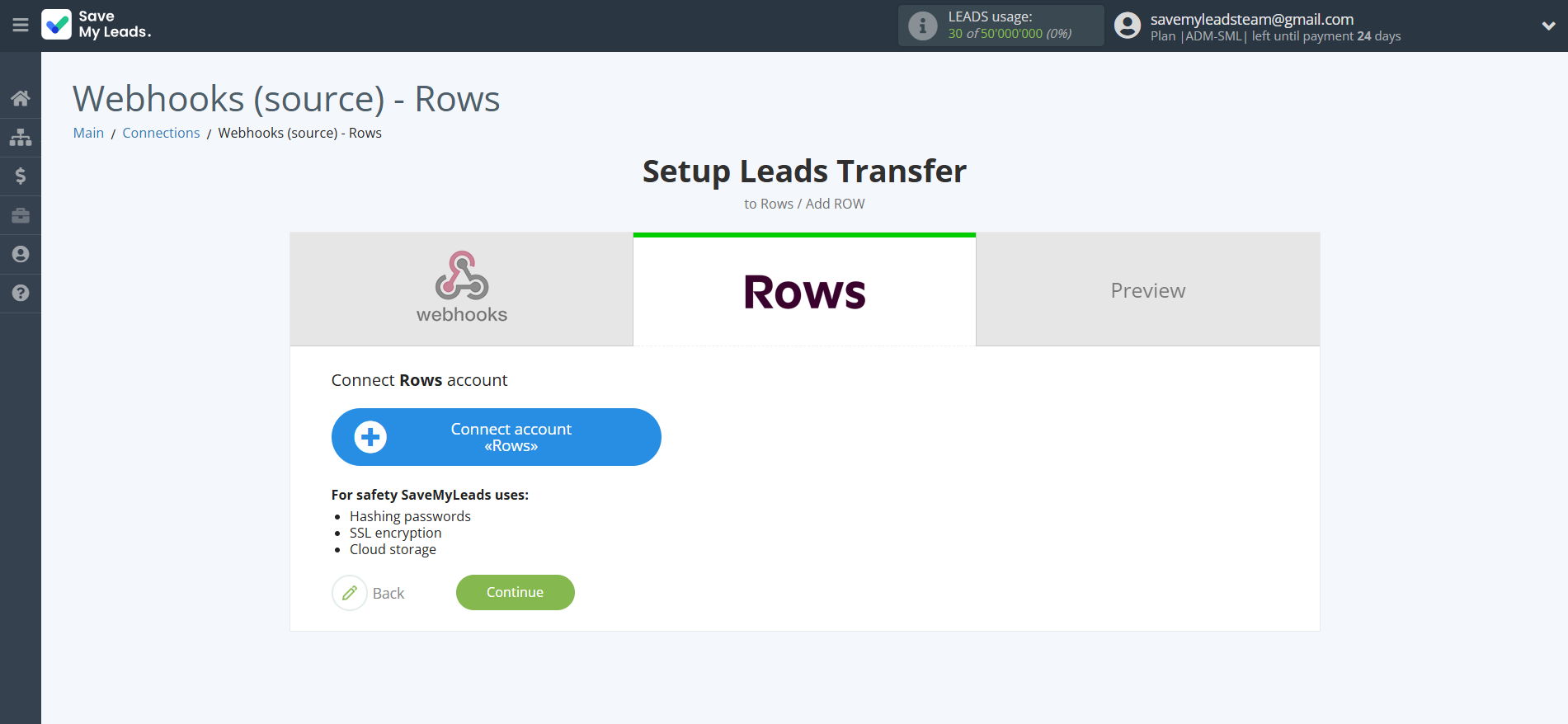 How to Connect Webhooks with Rows Add Row | Data Destination account connection How to Connect Webhooks with Rows Add Row | Data Destination account connection