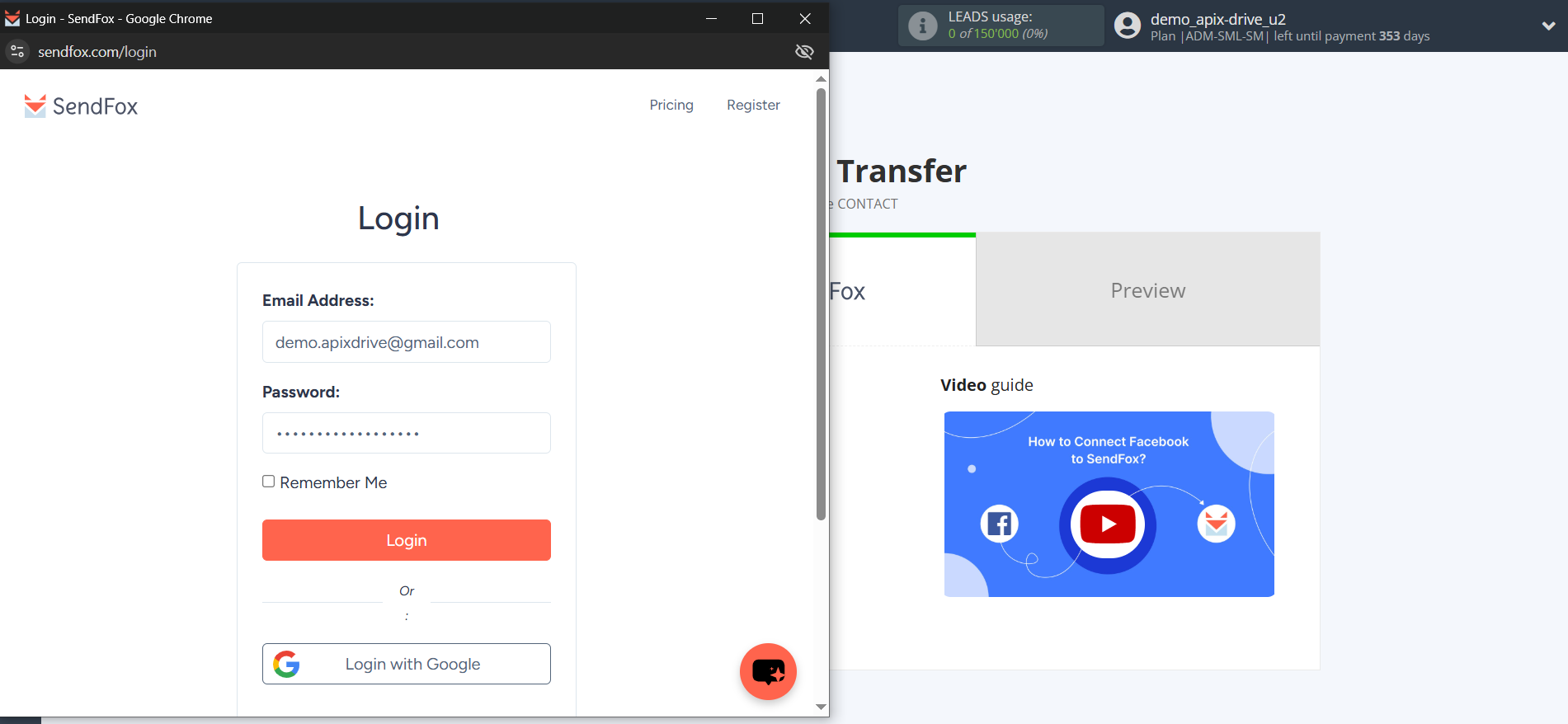 How to Connect Facebook with SendFox | Data Destination account connection How to Connect Facebook with SendFox | Data Destination account connection