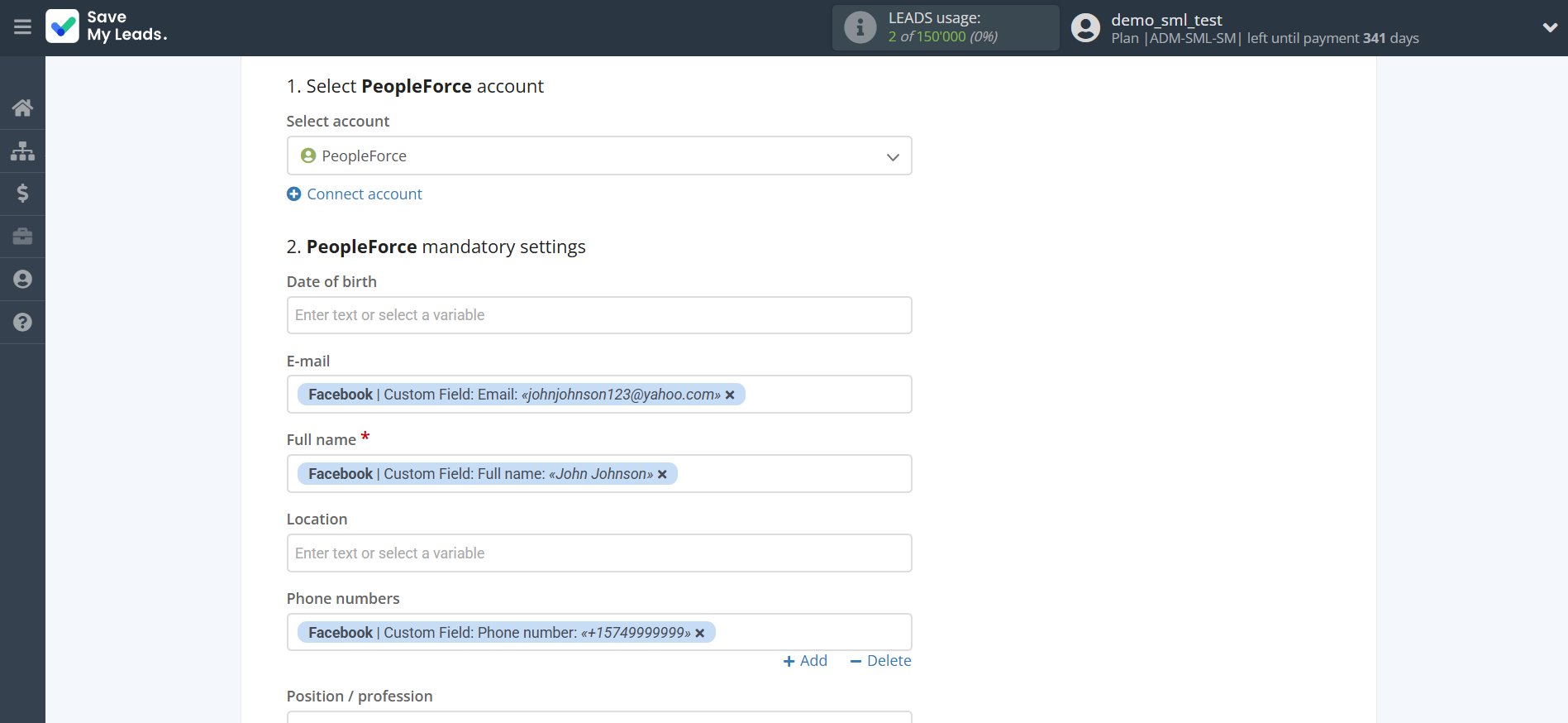 How to Connect Facebook with PeopleForce Add Candidate | Assigning fields How to Connect Facebook with PeopleForce Add Candidate | Assigning fields