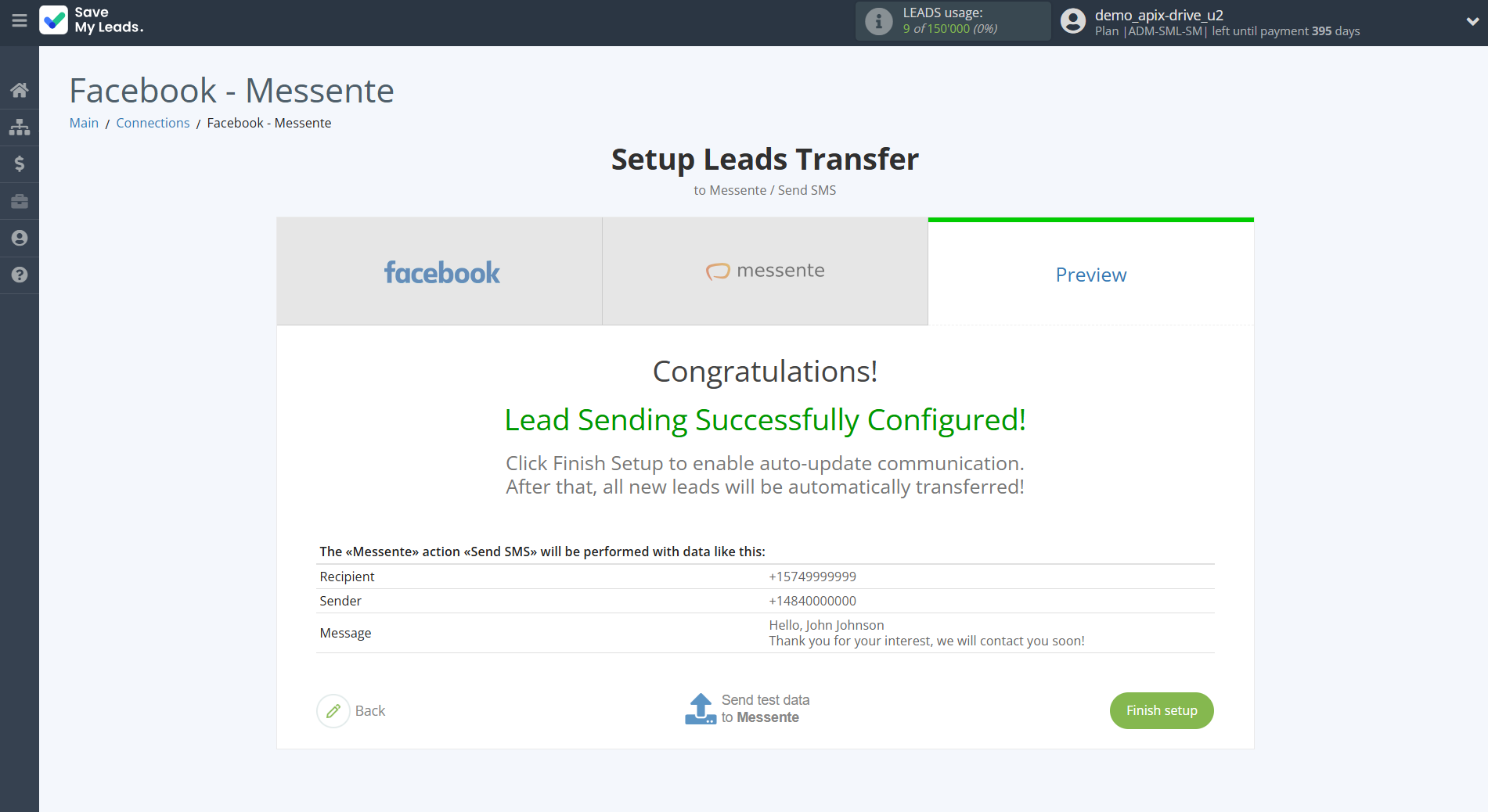 How to Connect Facebook with Messente | Test data How to Connect Facebook with Messente | Test data