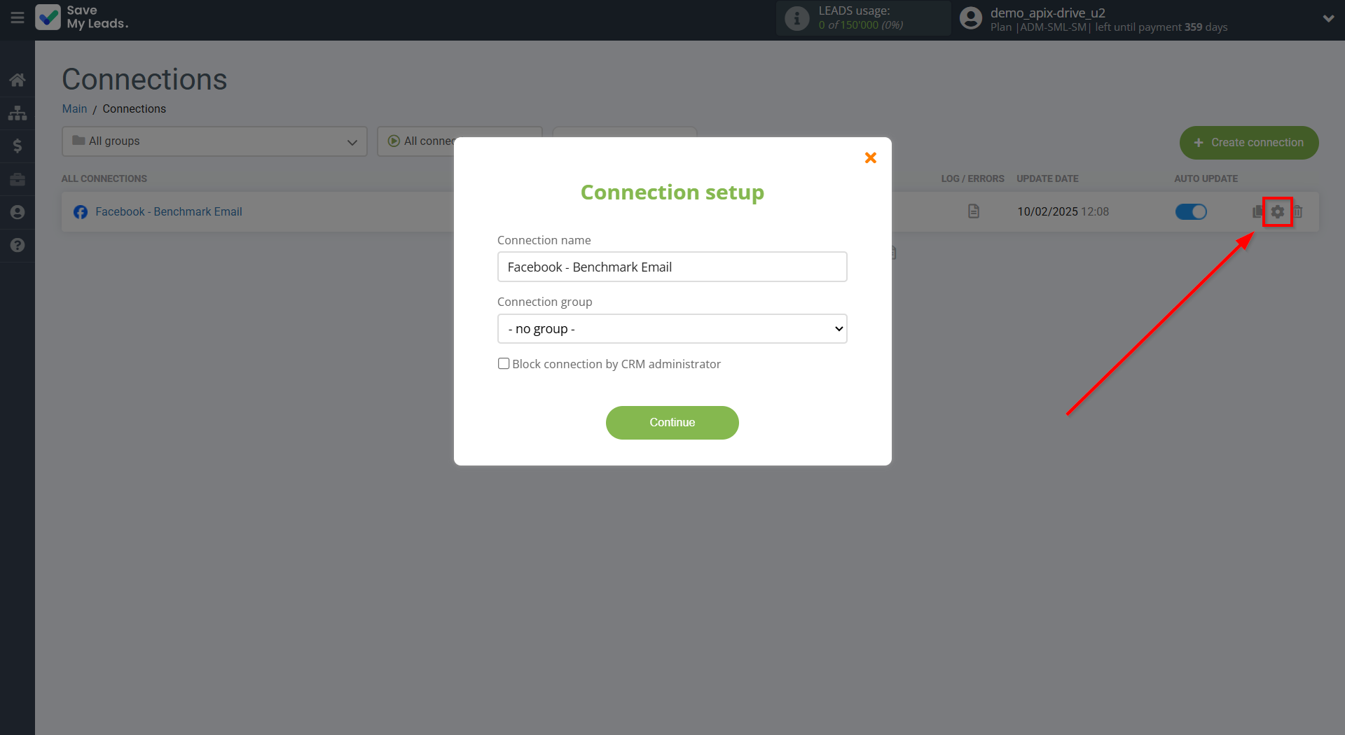 How to Connect Facebook with Benchmark Email | Name and group connection