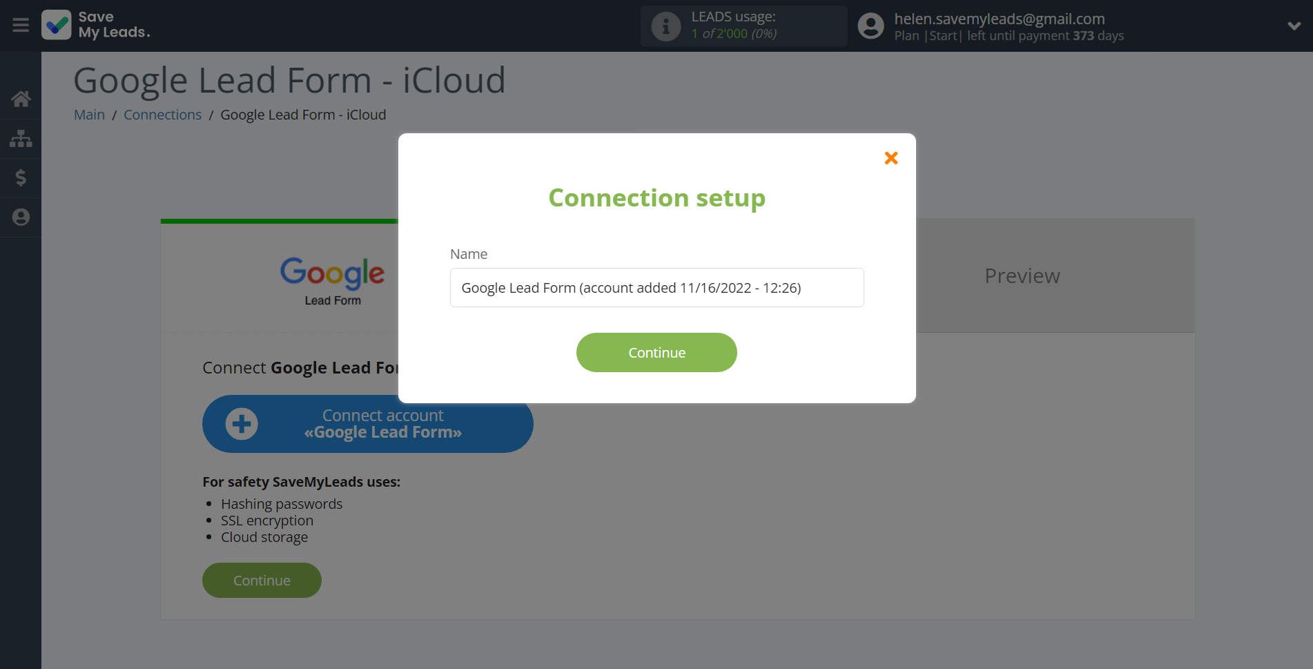 How to Connect Google Lead Form with iCloud | Data Source account connection