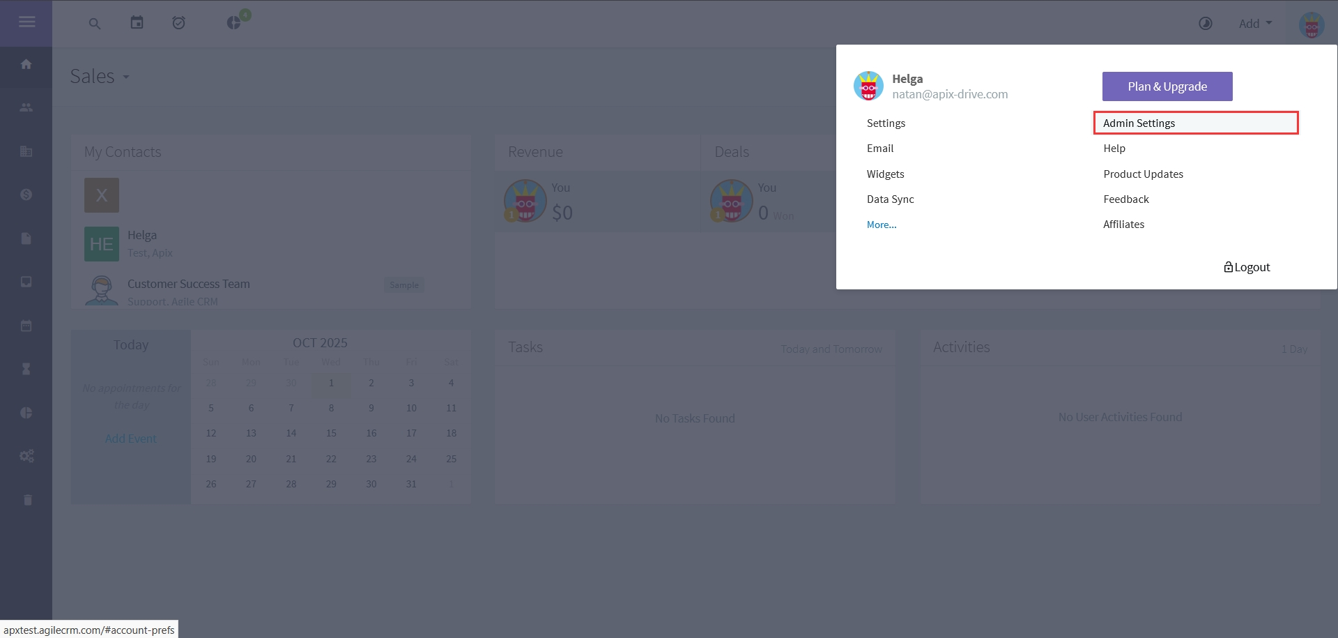 How to Connect Facebook with AgileCRM Create Deal | Data Destination account connection