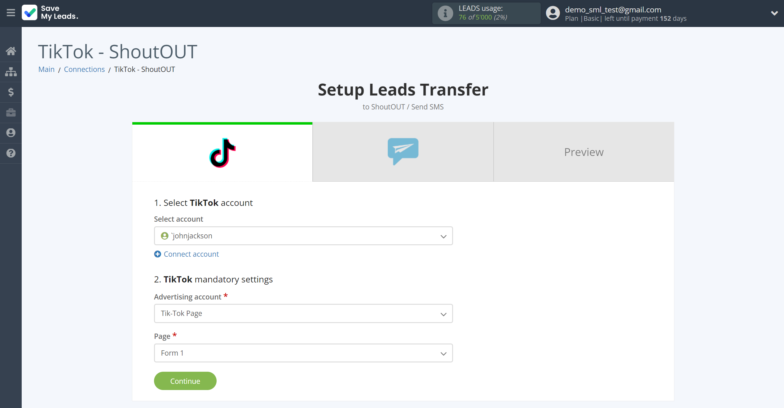 How to Connect TikTok with ShoutOUT | Data Source account connection