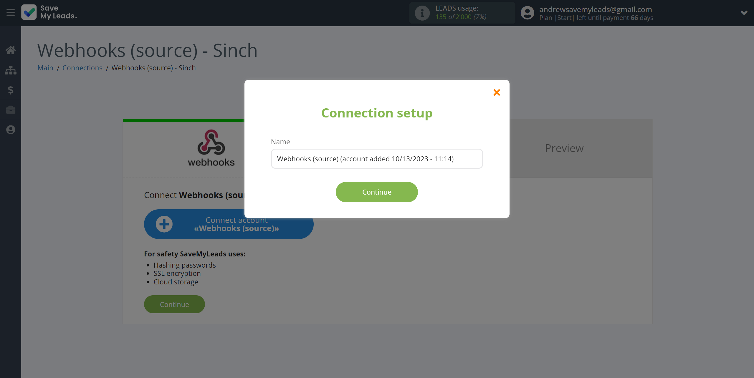 How to Connect Webhooks with Sinch | Data Source account connection