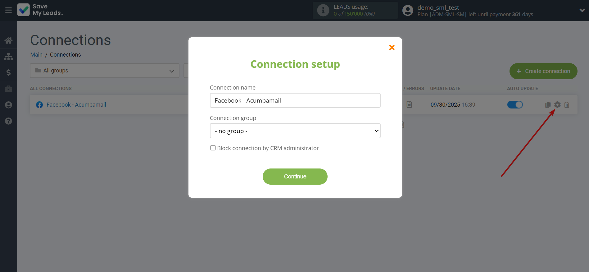 How to Connect Facebook with Acumbamail Add Subscribers | Name and group connection