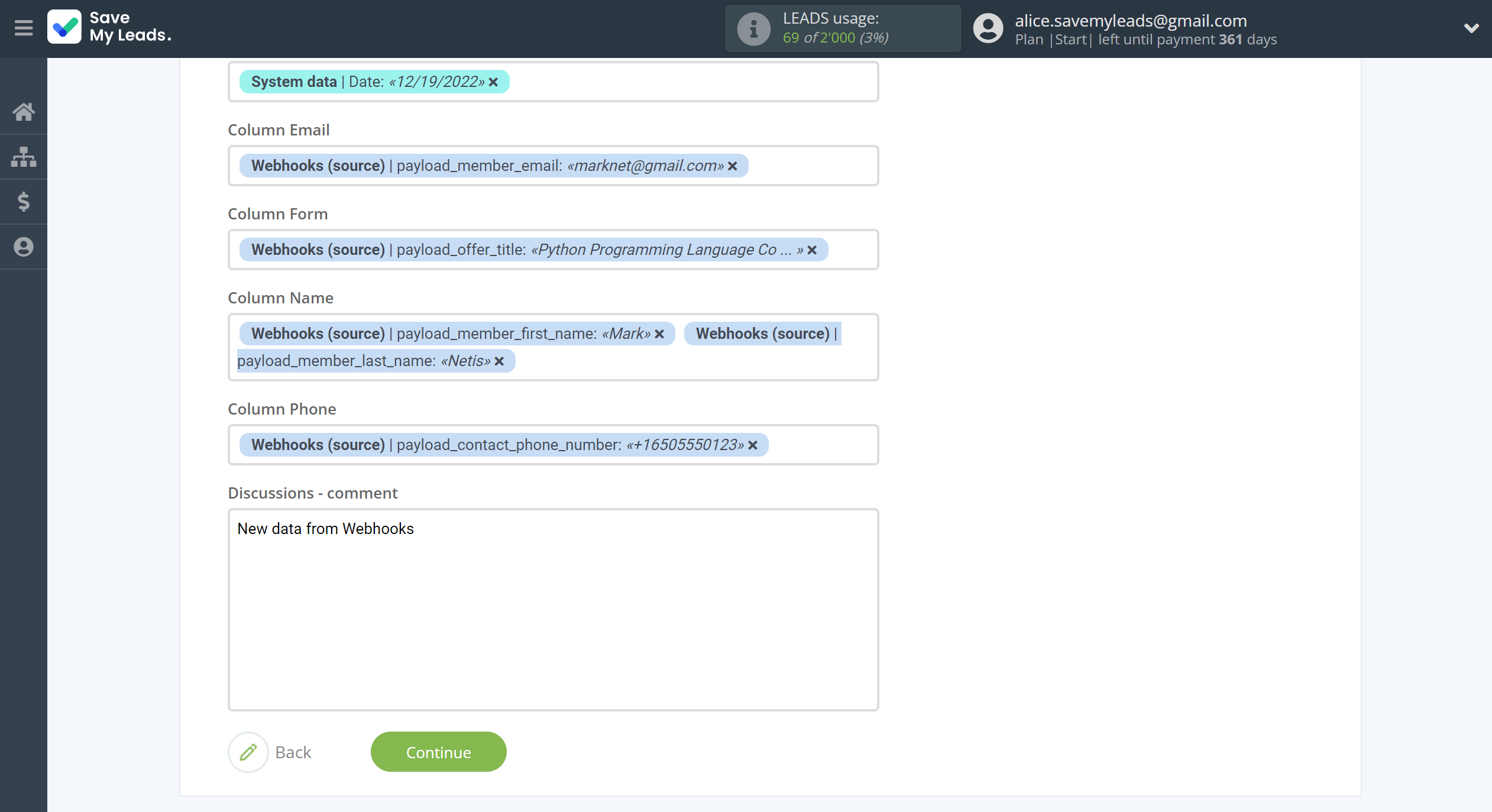 How to Connect Webhooks with Smartsheet | Assigning fields