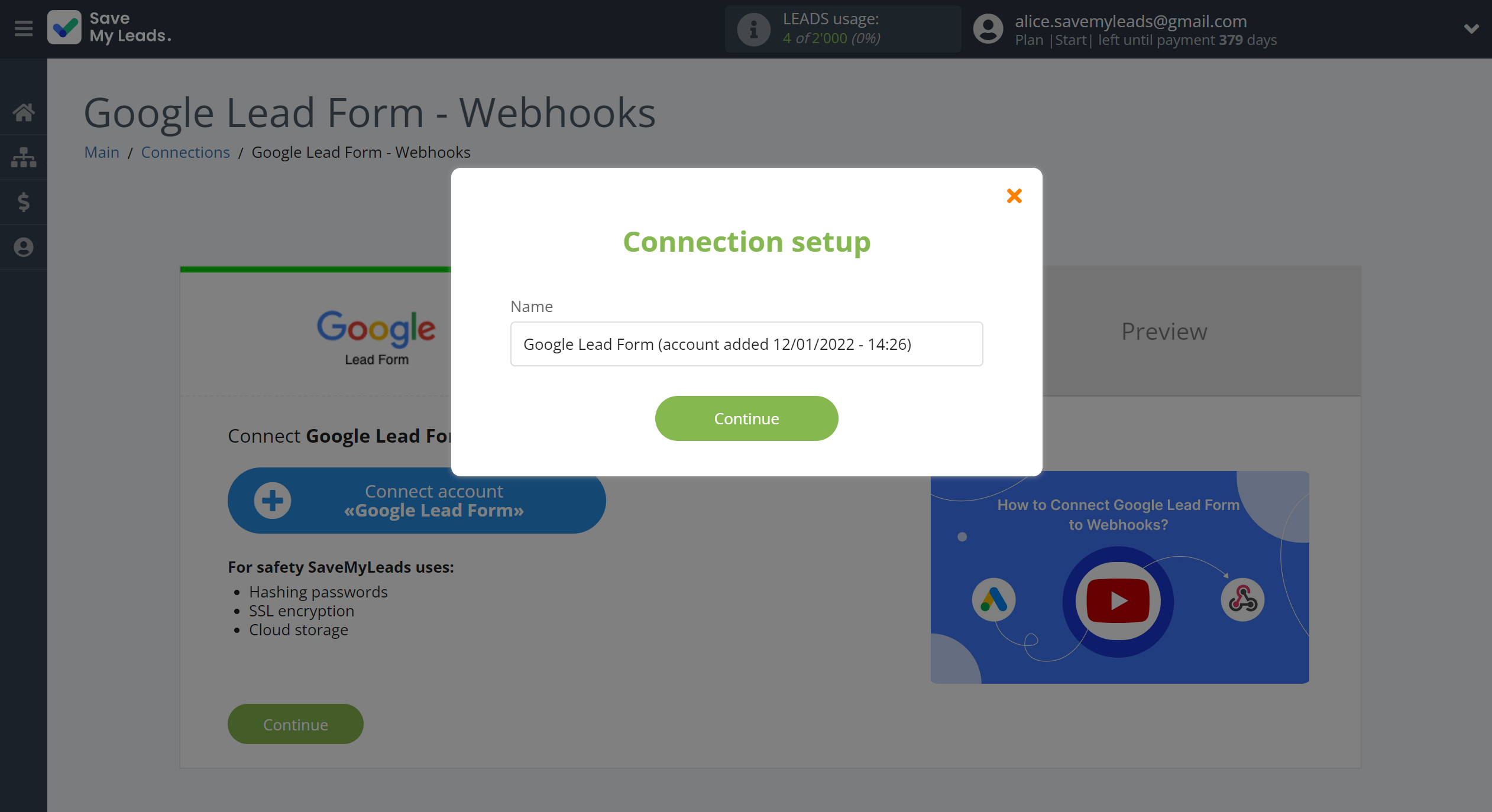 How to Connect Google Lead Form with Webhooks | Data Source account connection