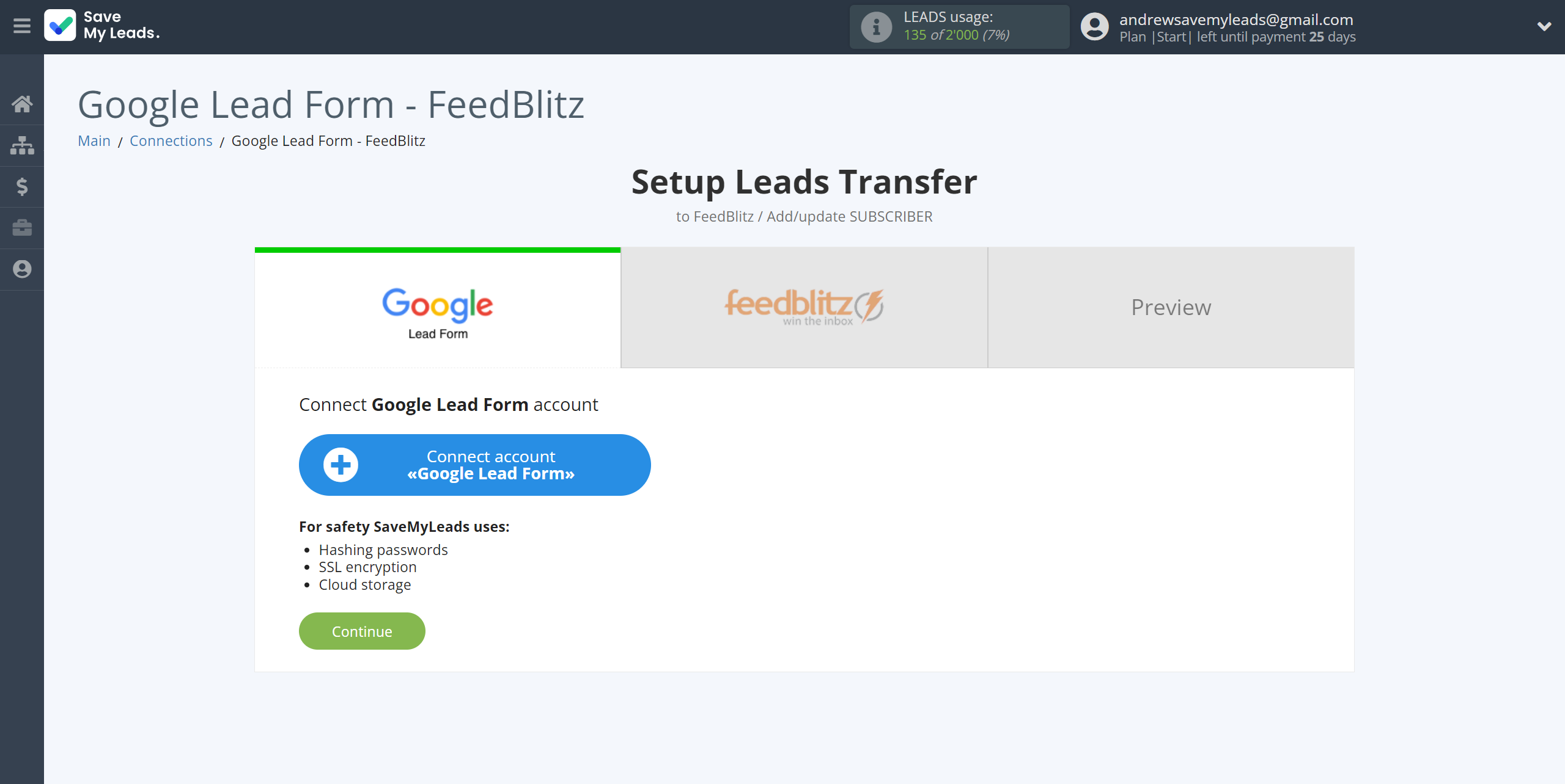 How to Connect Google Lead Form with FeedBlitz | Data Source account connection