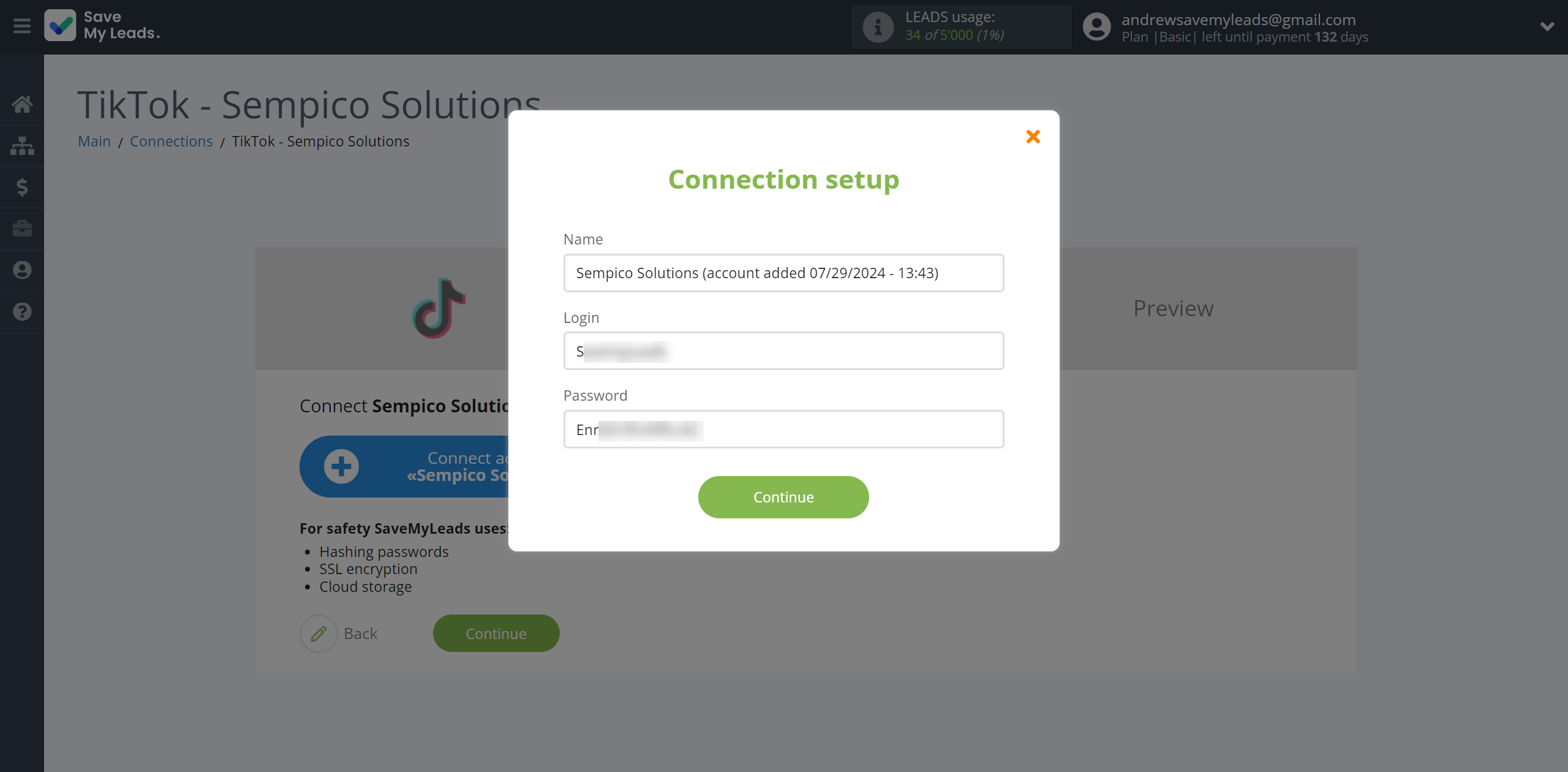 How to Connect TikTok with Sempico Solutions | Data Destination account connection