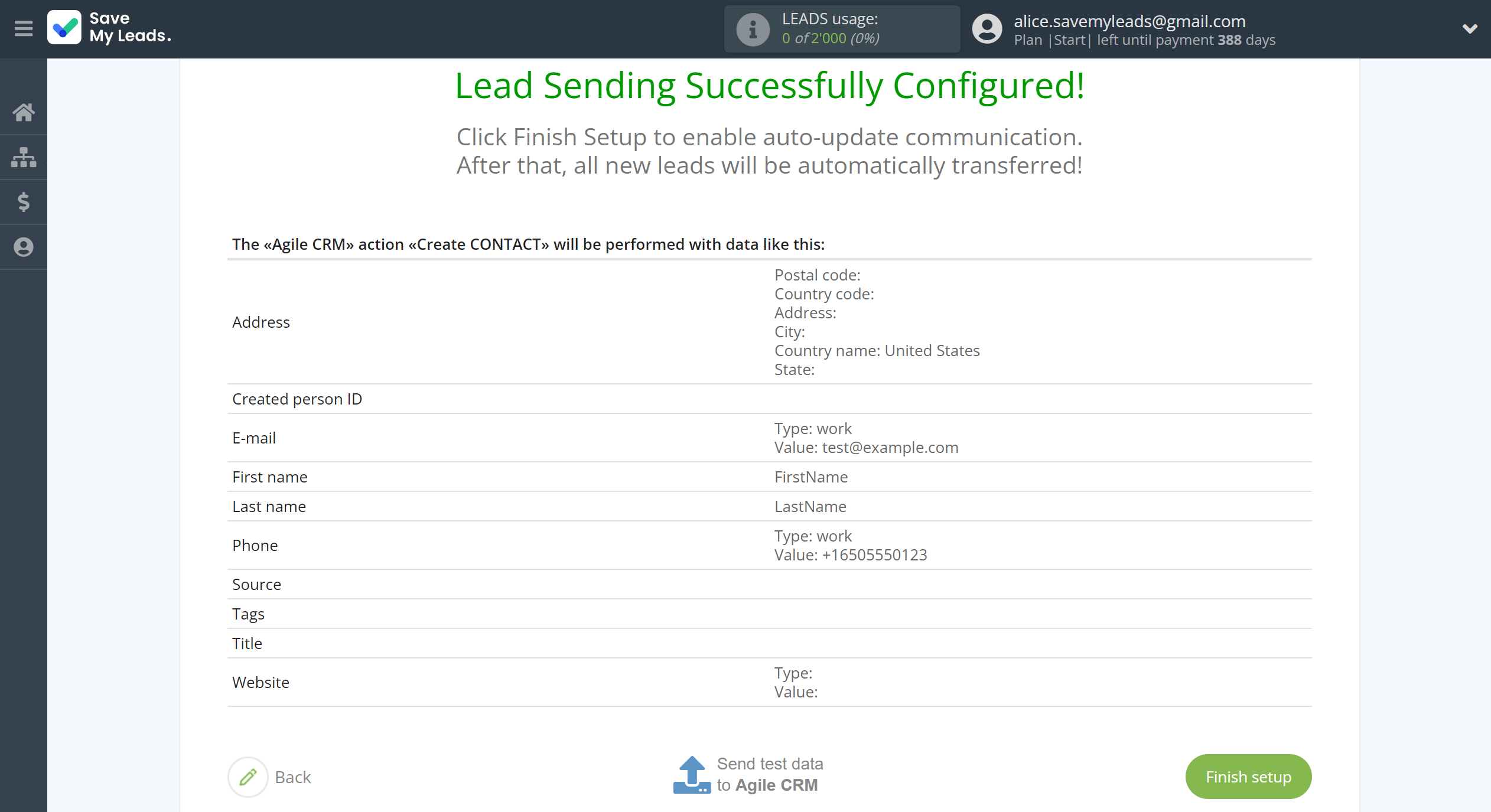 How to Connect Google Lead Form with AgileCRM Create Contacts | Test data