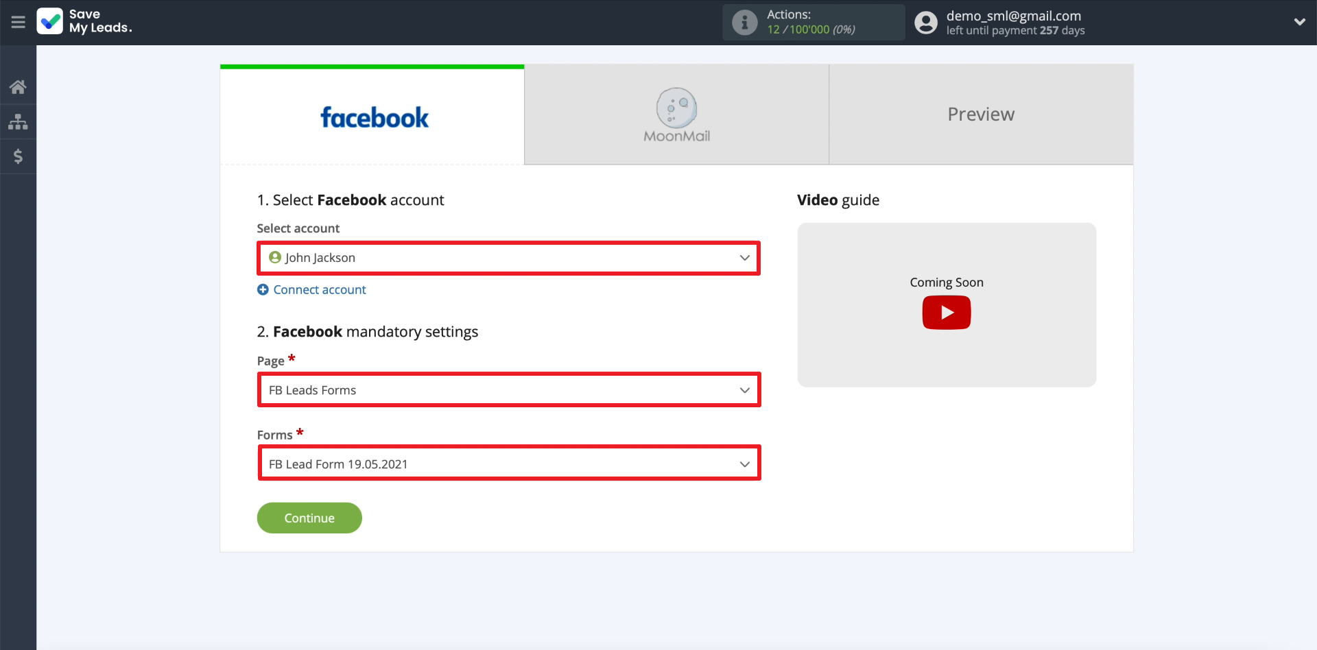 How to Set Up Auto-Send Messages to New Leads on Facebook via MoonMail | Configuring data upload How to Set Up Auto-Send Messages to New Leads on Facebook via MoonMail | Configuring data upload