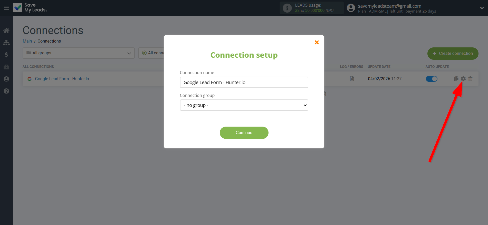 How to Connect Google Lead Form with Hunter.io Create Contact | Name and group connection
