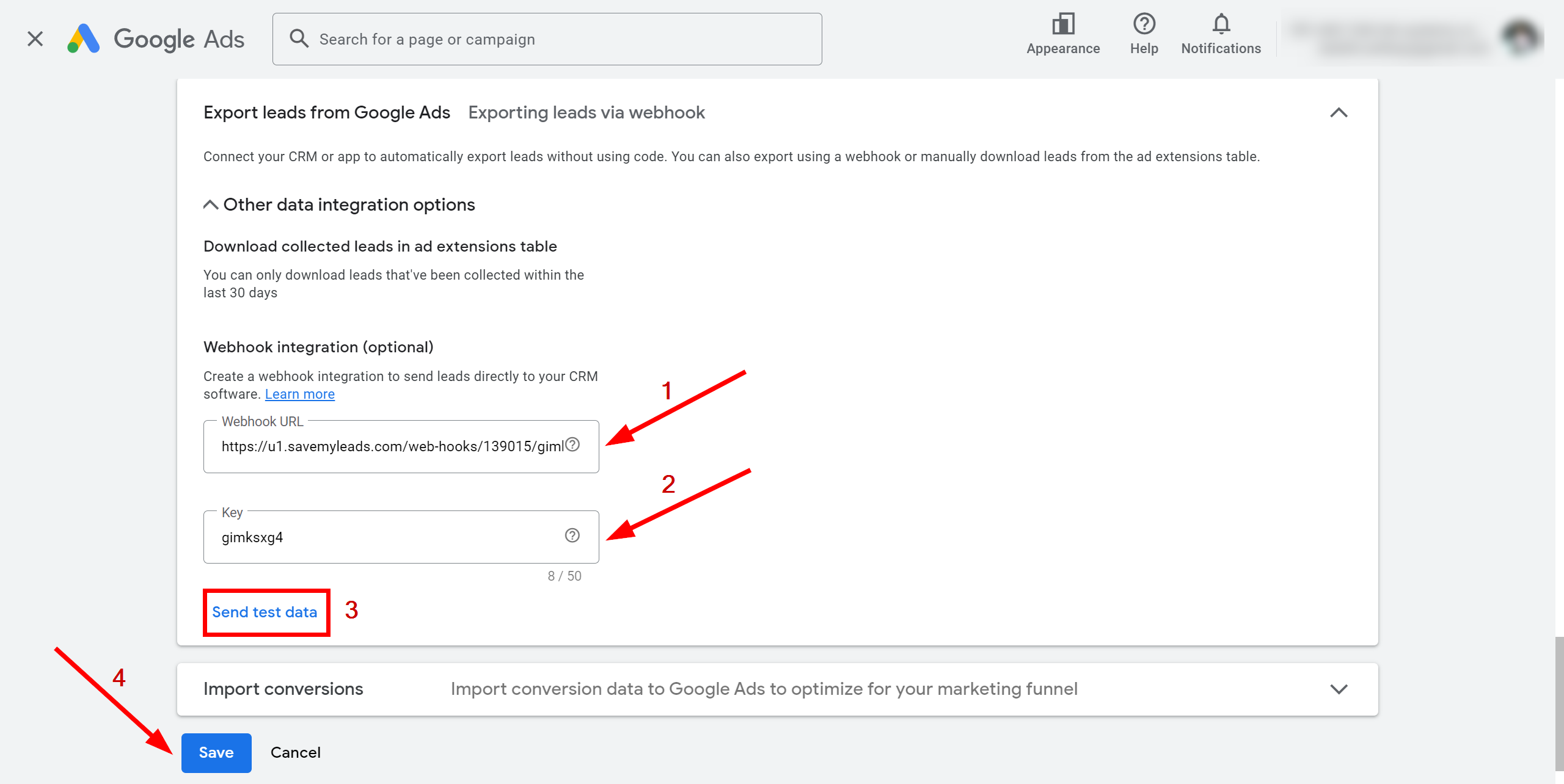 How to Connect Google Lead Form with Sinch | Data Source account connection