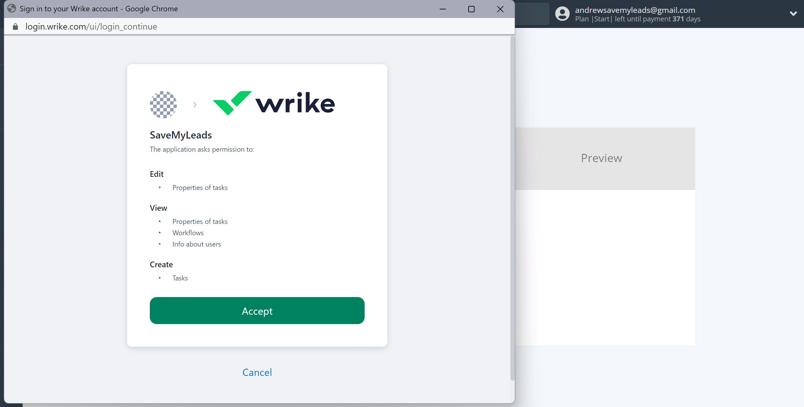 How to Connect Webhooks with Wrike | Data Destination account connection