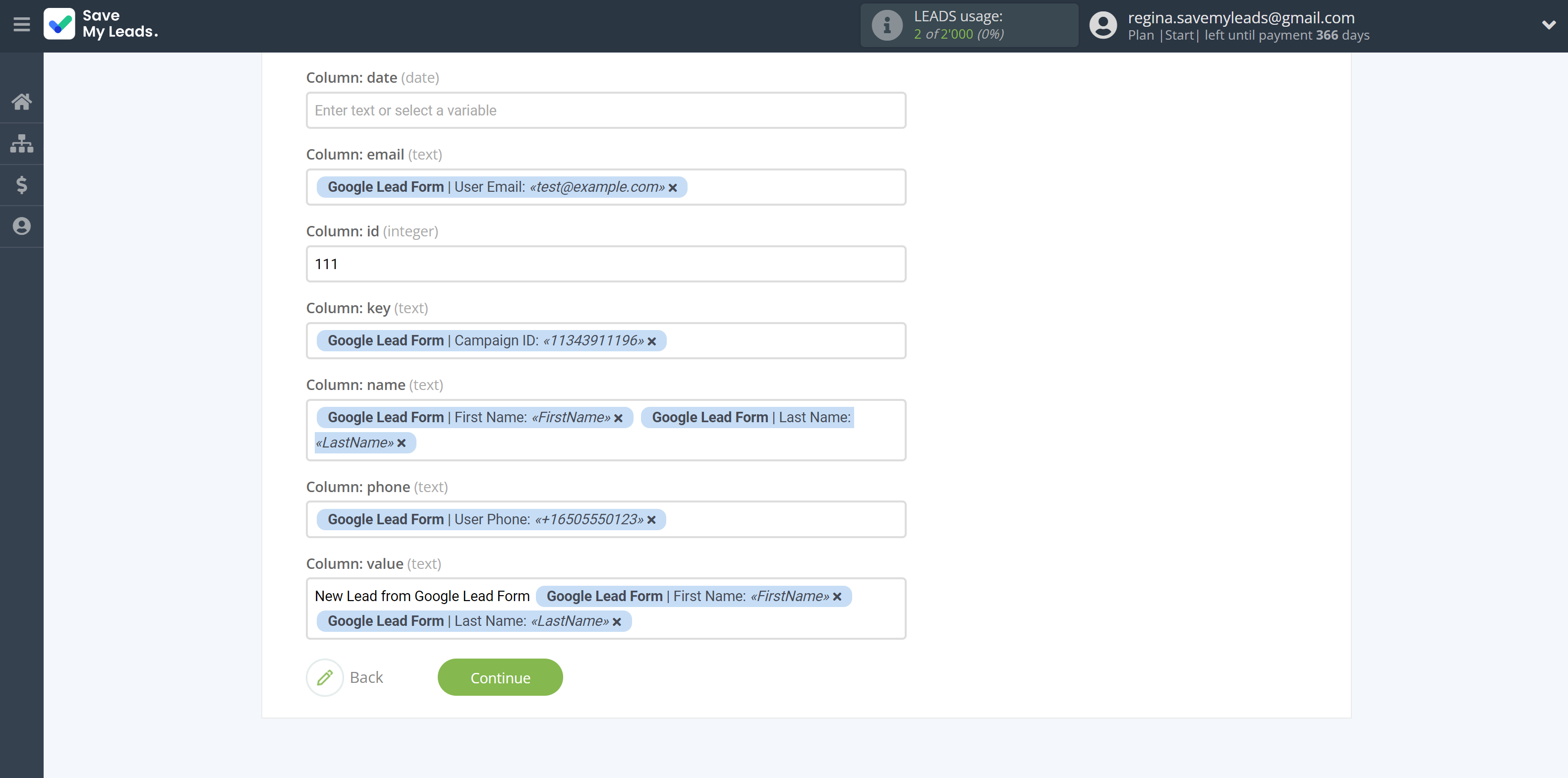 How to Connect Google Lead Form with PostgreSQL | Assigning fields