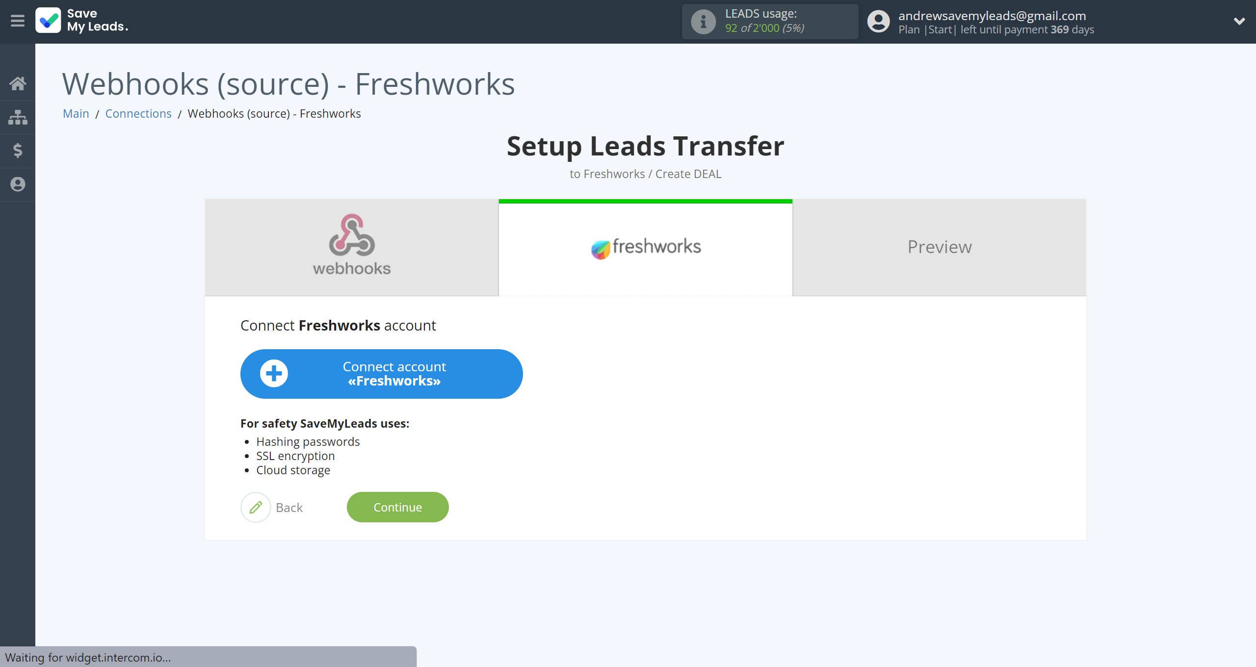 How to Connect Webhooks with Freshworks Create Deal | Data Destination account connection