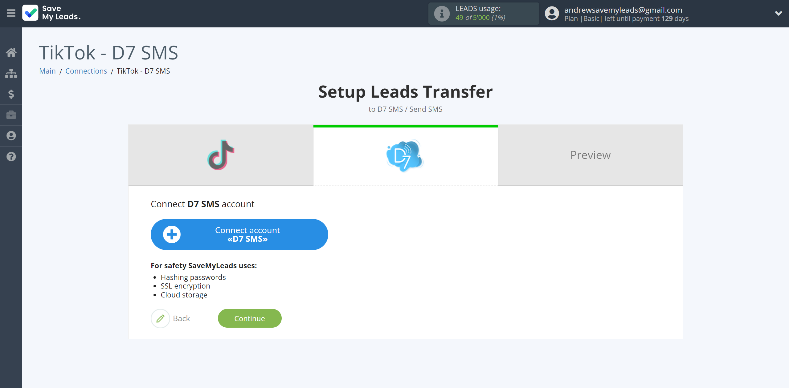 How to Connect TikTok with D7 SMS | Data Destination account connection