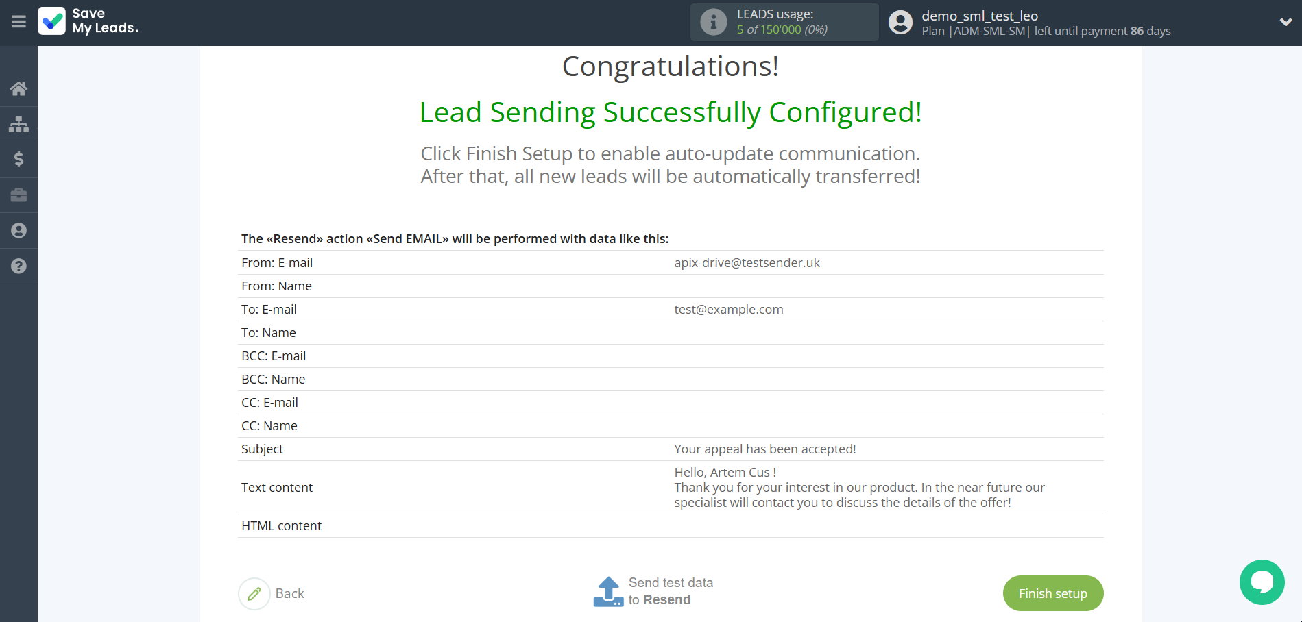 How to Connect Google Lead Form with Resend (Send Email)  | Test data