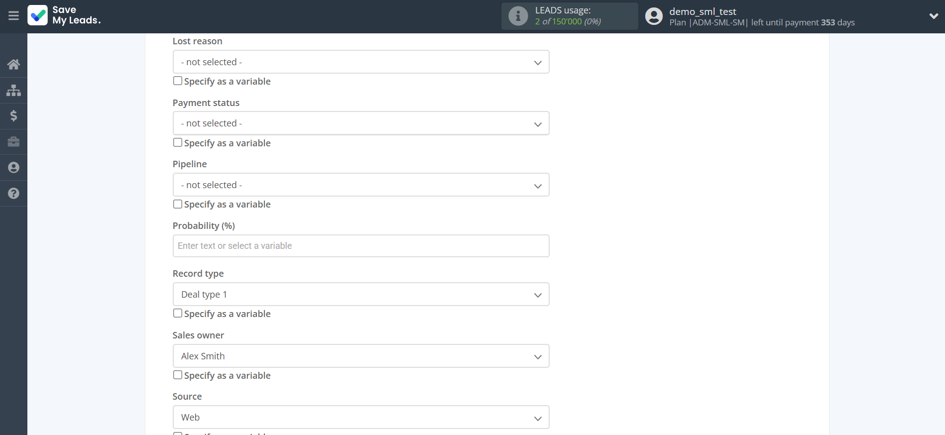 How to Connect Facebook with Freshworks Create Deal | Assigning fields How to Connect Facebook with Freshworks Create Deal | Assigning fields