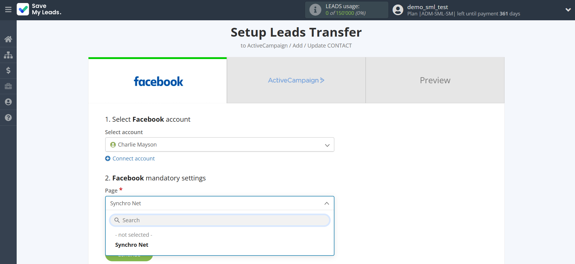 How to Connect Facebook with ActiveCampaign Create Contacts | Data Source account connection