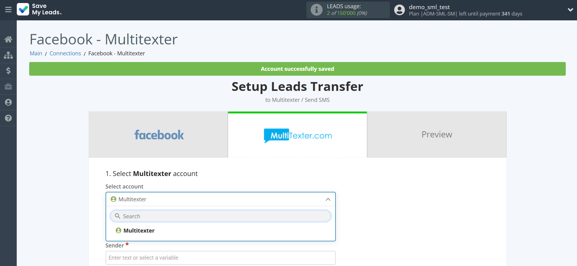 How to Connect Facebook with Multitexter | Data Destination account selection How to Connect Facebook with Multitexter | Data Destination account selection