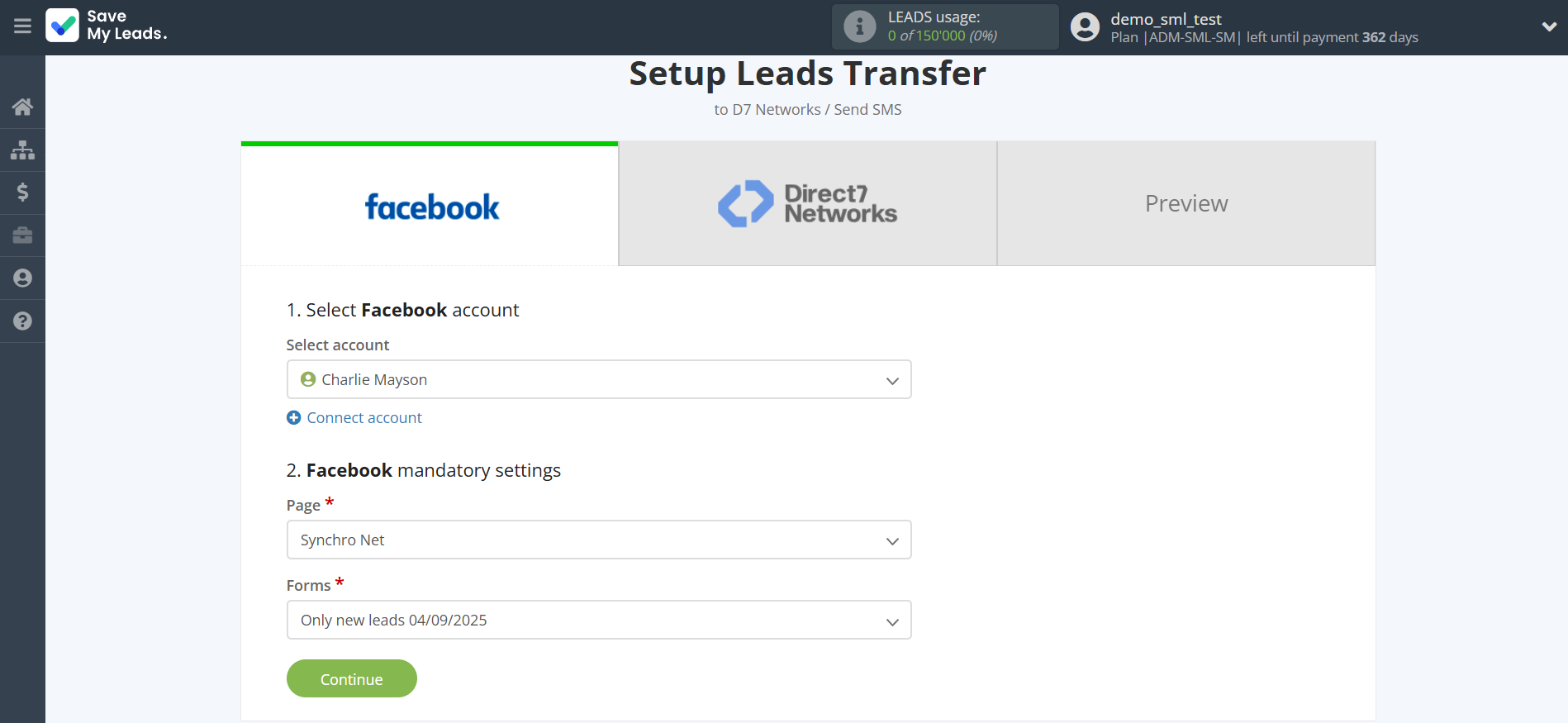 How to Connect Facebook with D7 Networks | Data Source account connection