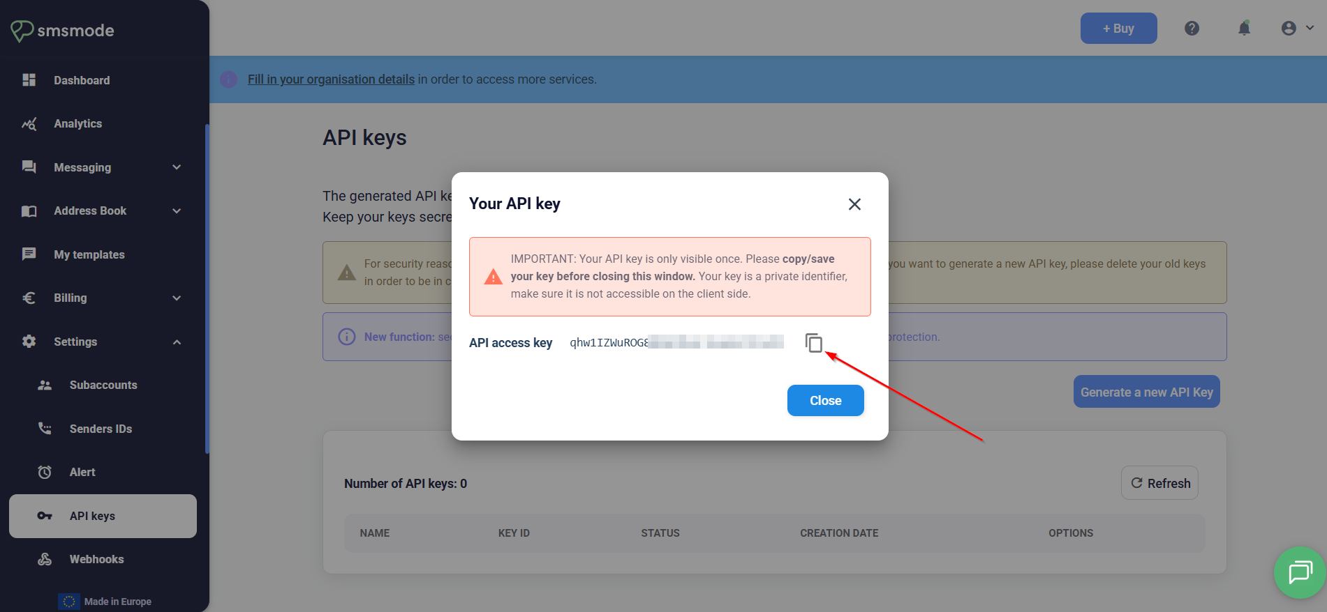 How to Connect Facebook with Smsmode | Data Destination account connection