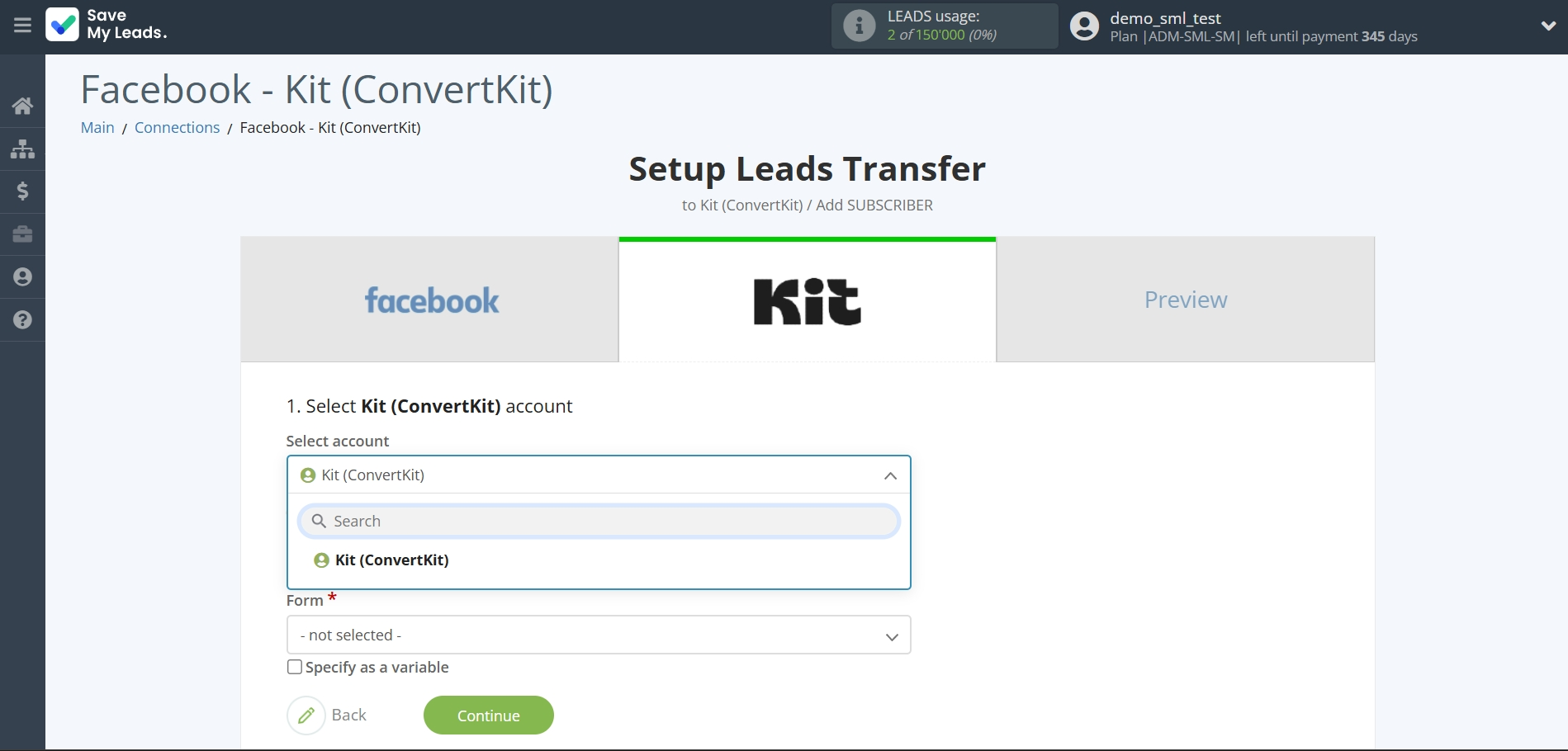 How to Connect Facebook with Kit (ConvertKit) | Data Destination account selection How to Connect Facebook with Kit (ConvertKit) | Data Destination account selection