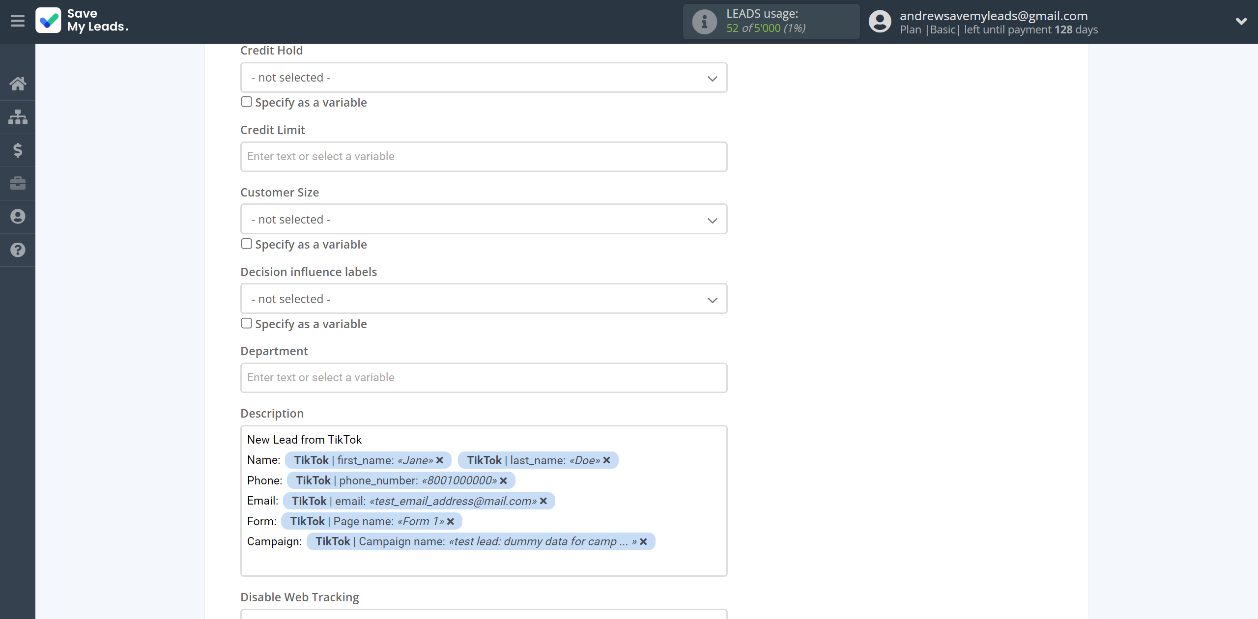 How to Connect TikTok with Microsoft Dynamics 365 Create Contacts | Assigning fields