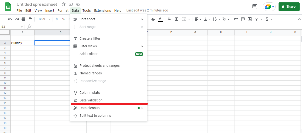 How to Create Drop Down List in Google Sheets | Select Data validation