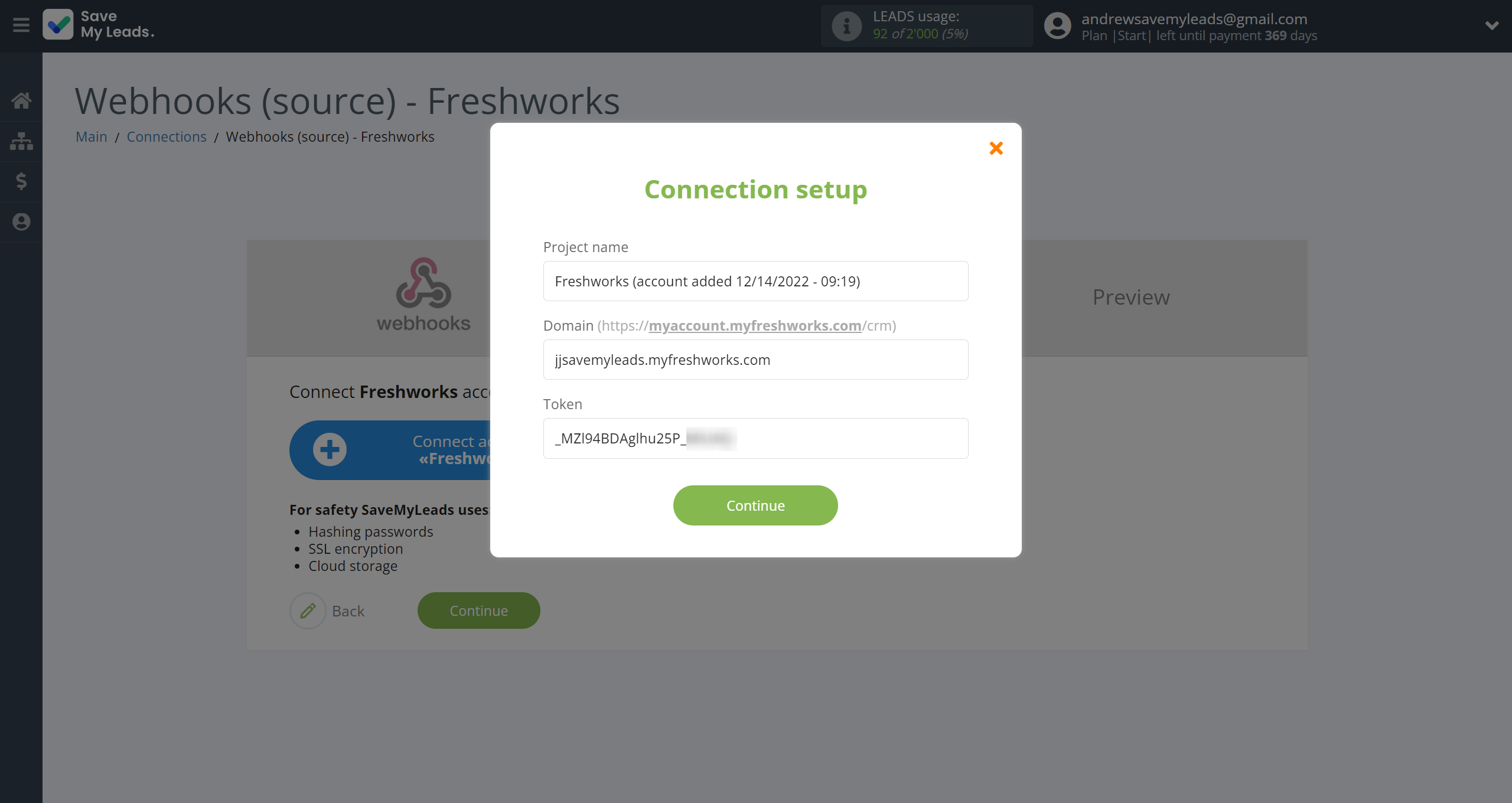 How to Connect Webhooks with Freshworks Create Deal | Data Destination account connection