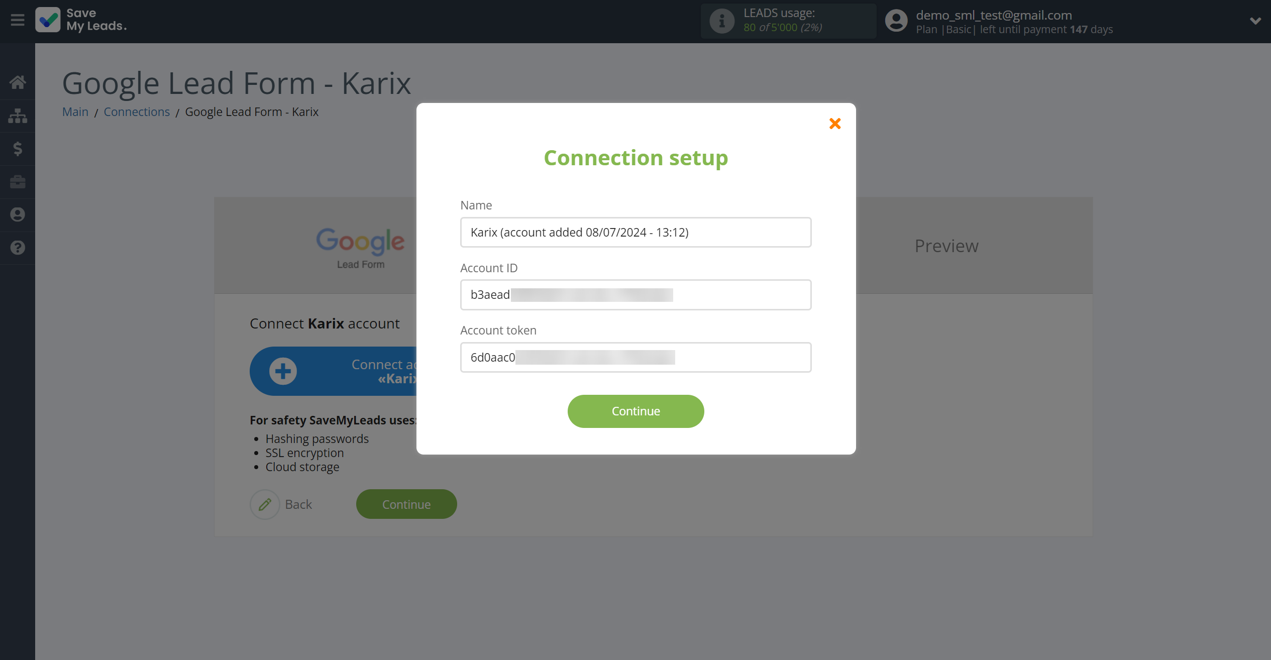 How to Connect Google Lead Form with Karix | Data Destination account connection