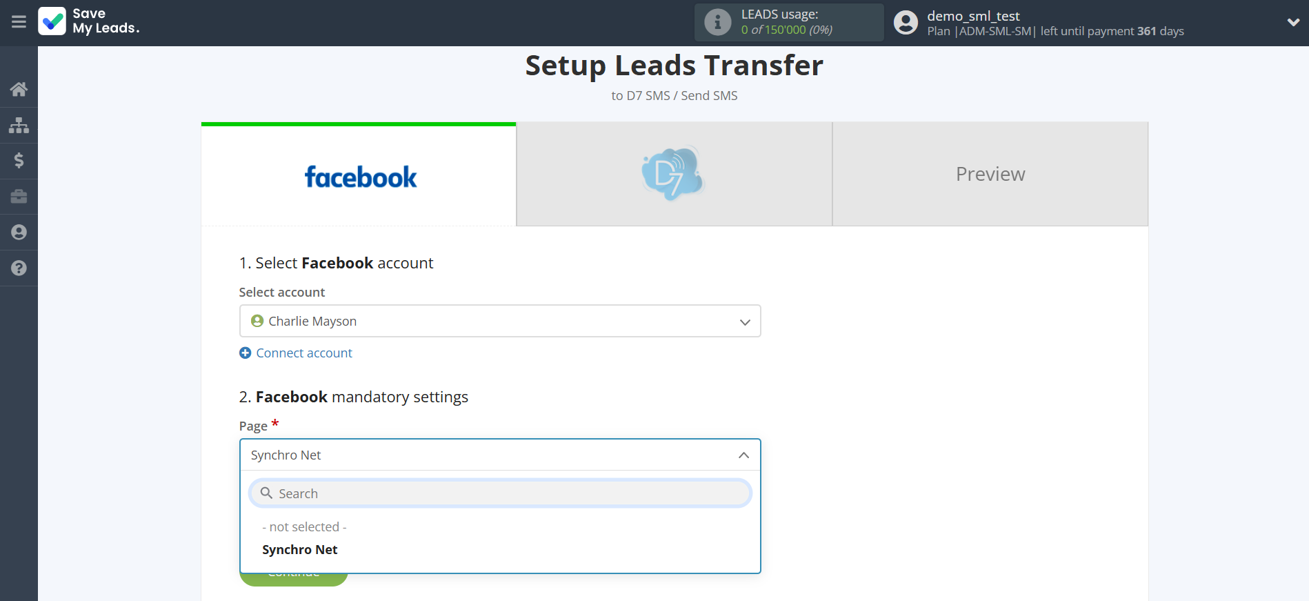 How to Connect Facebook with D7 SMS | Data Source account connection
