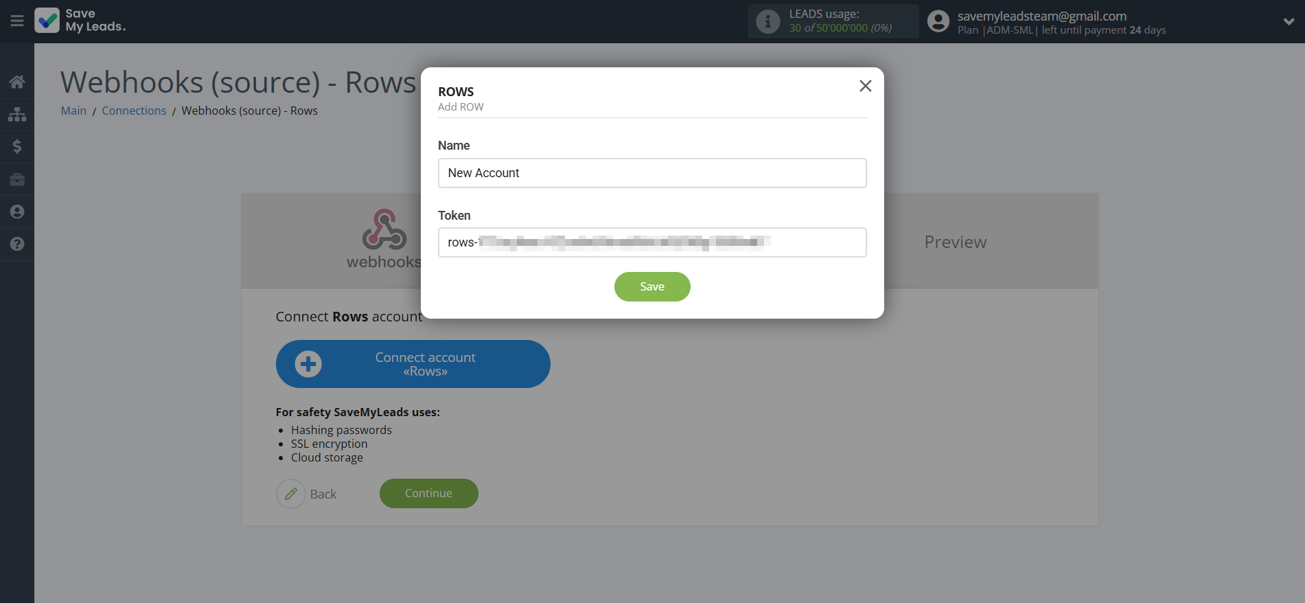 How to Connect Webhooks with Rows Add Row | Data Destination account connection How to Connect Webhooks with Rows Add Row | Data Destination account connection