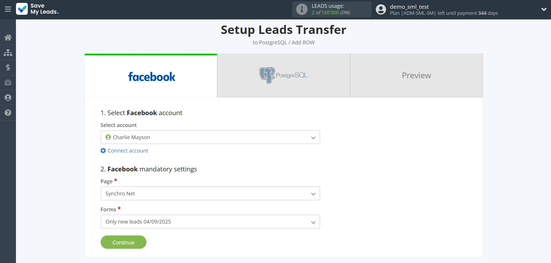 How to Connect Facebook  with PostgreSQL | Data Source account connection How to Connect Facebook  with PostgreSQL | Data Source account connection