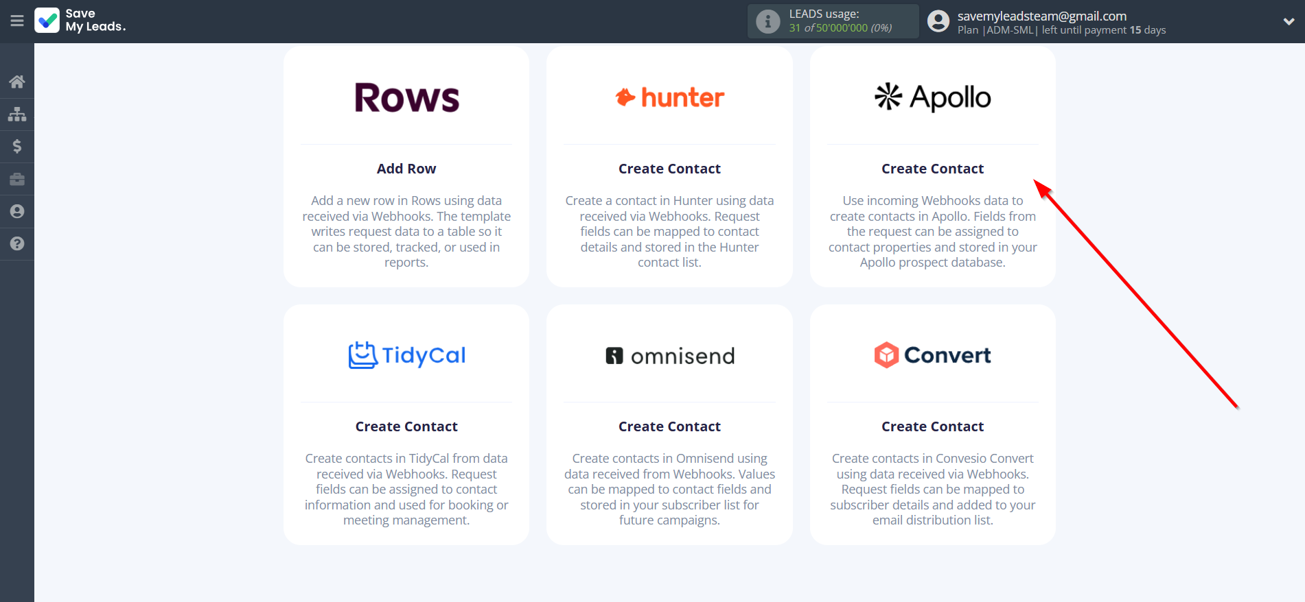 How to Connect Webhooks with Apollo.io Create Contacts | Data Destination system selection How to Connect Webhooks with Apollo.io Create Contacts | Data Destination system selection