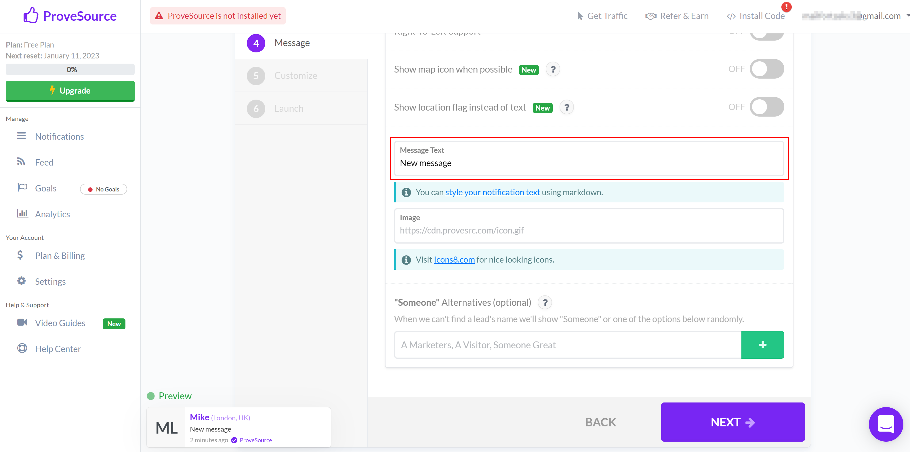 How to Connect Webhooks with ProveSource | Data Destination account connection