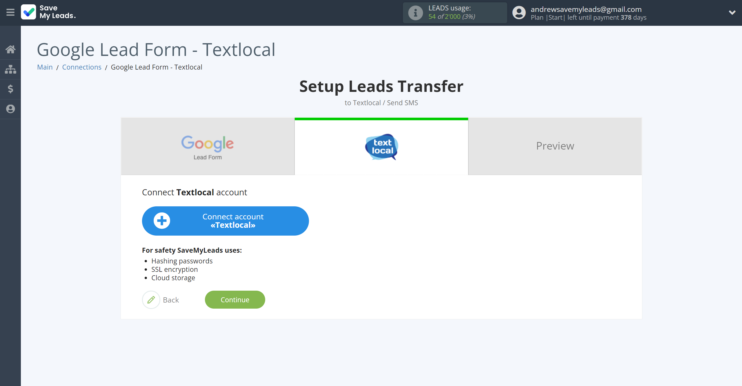 How to Connect Google Lead Form with Textlocal | Data Destination account connection