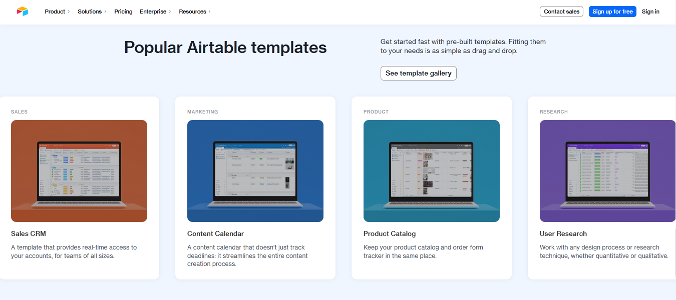 Airtable Competitors and Alternatives | Templates for different tasks<br>